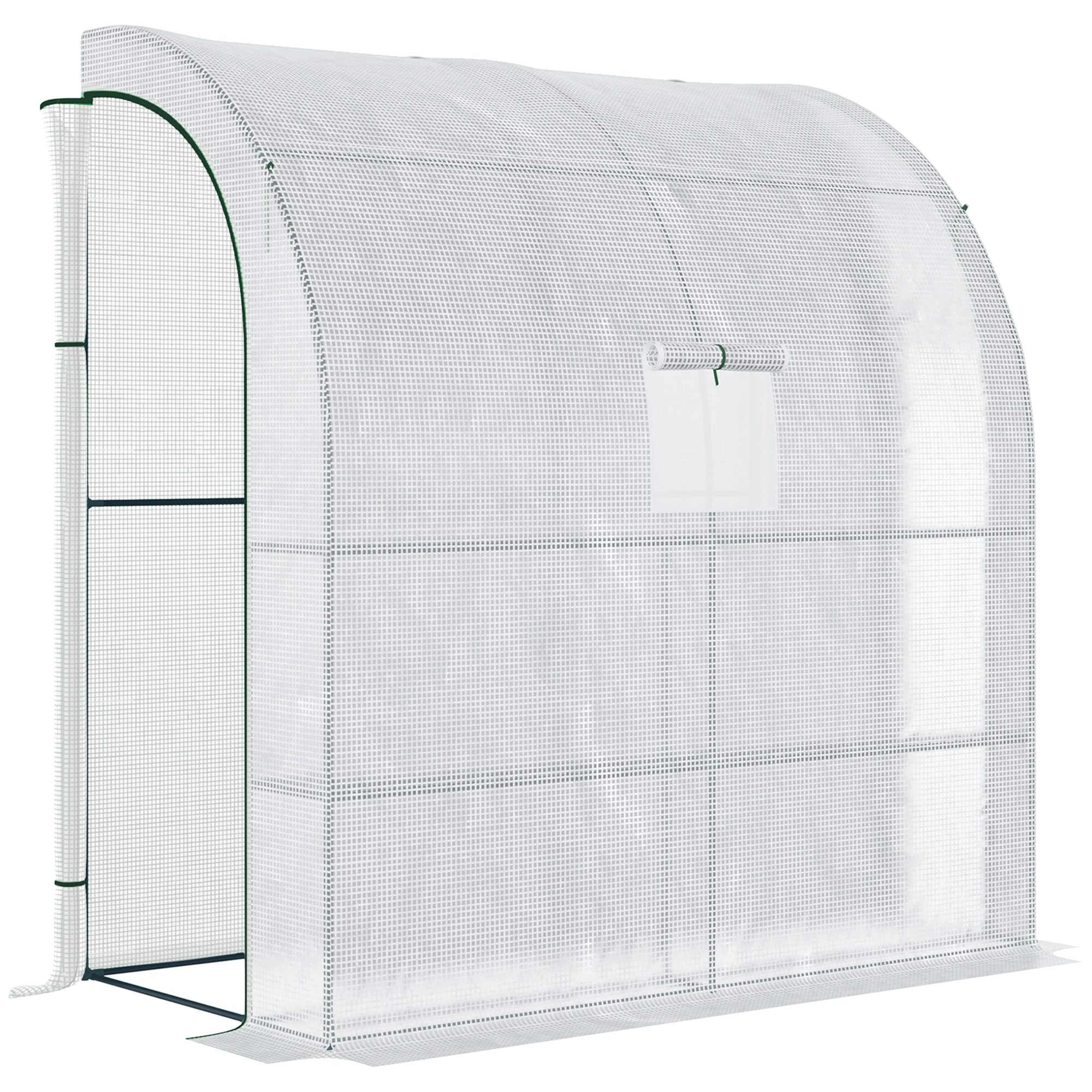 Outsunny Foliengewächshaus Tomatengewächshaus 200x100x215cm mit Mesh Fenster und aufrollbaren Türen UV Schutz in Weiß für Pflanzen und Garten   Aosom.de