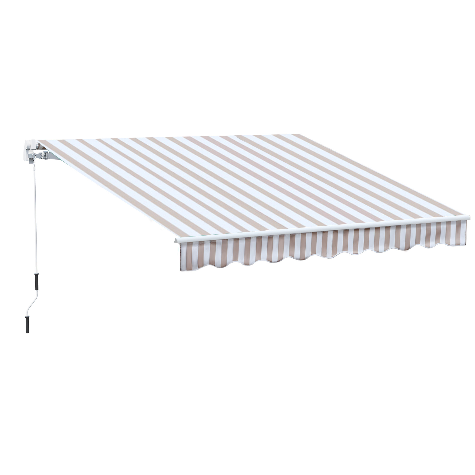 Outsunny Markise mit Handkurbel 3 x 2,5 m Gelenkarmmarkise Sonnenschutz für Balkon Wandmontage Aluminium   Aosom.de