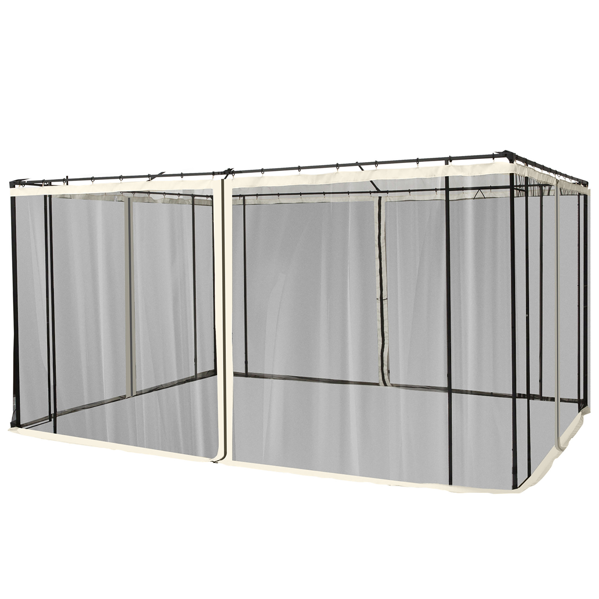 Outsunny Moskitonetz für 3x4 Pavillon, 4 Seitenteile, Fliegennetz mit Reißverschluss, Insektenschutz aus Nylon-Mesh, Schwarz   Aosom.de
