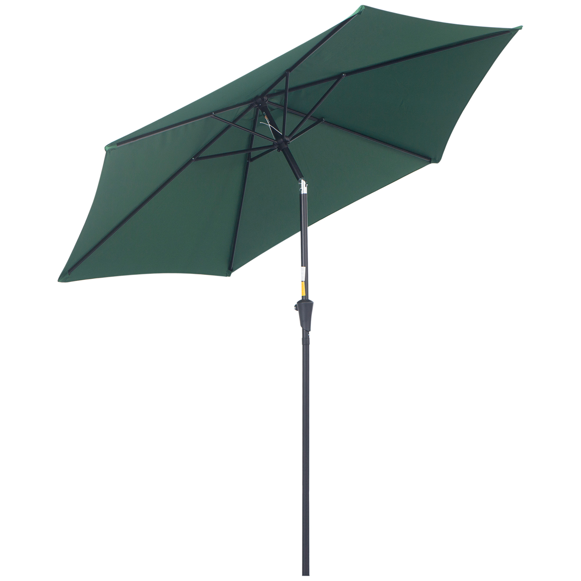 Outsunny Knickschirm Sonnenschirm Gartenschirm Marktschirm mit Handkurbel Alu 180/㎡ Polyester Dunkelgrün ∅2,6 x 2,35 m   Aosom