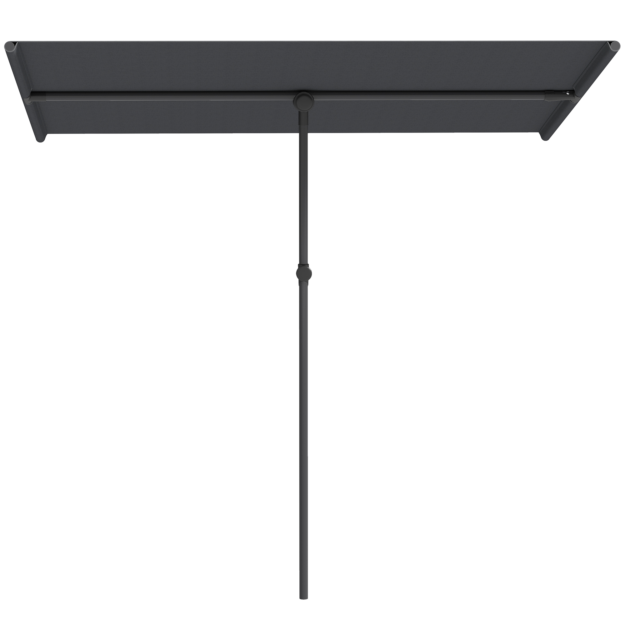 Outsunny Sonnenschirm 180 Grad drehbar Höhenverstellbar Gartenschirm mit Aluminium-Mast Marktschirm Sonnenschutz Schirm Ampelschirm Parasol Balkonschirm Sonnenschirm für Balkon 150x205cm Dunkelgrau   Aosom