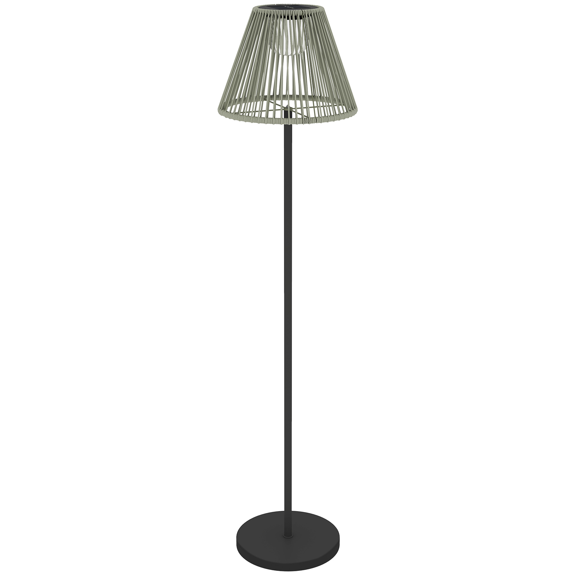 Outsunny Solar Stehlampe Rattan Solarlampen mit Lichtsensor 25 LEDs automatisch Solarleuchte im Boho-Stil IP44 Wasserdichte Solarlampe Outdoor Lampe für Garten Balkon Außen Rasen Ø33x135 cm Aosom