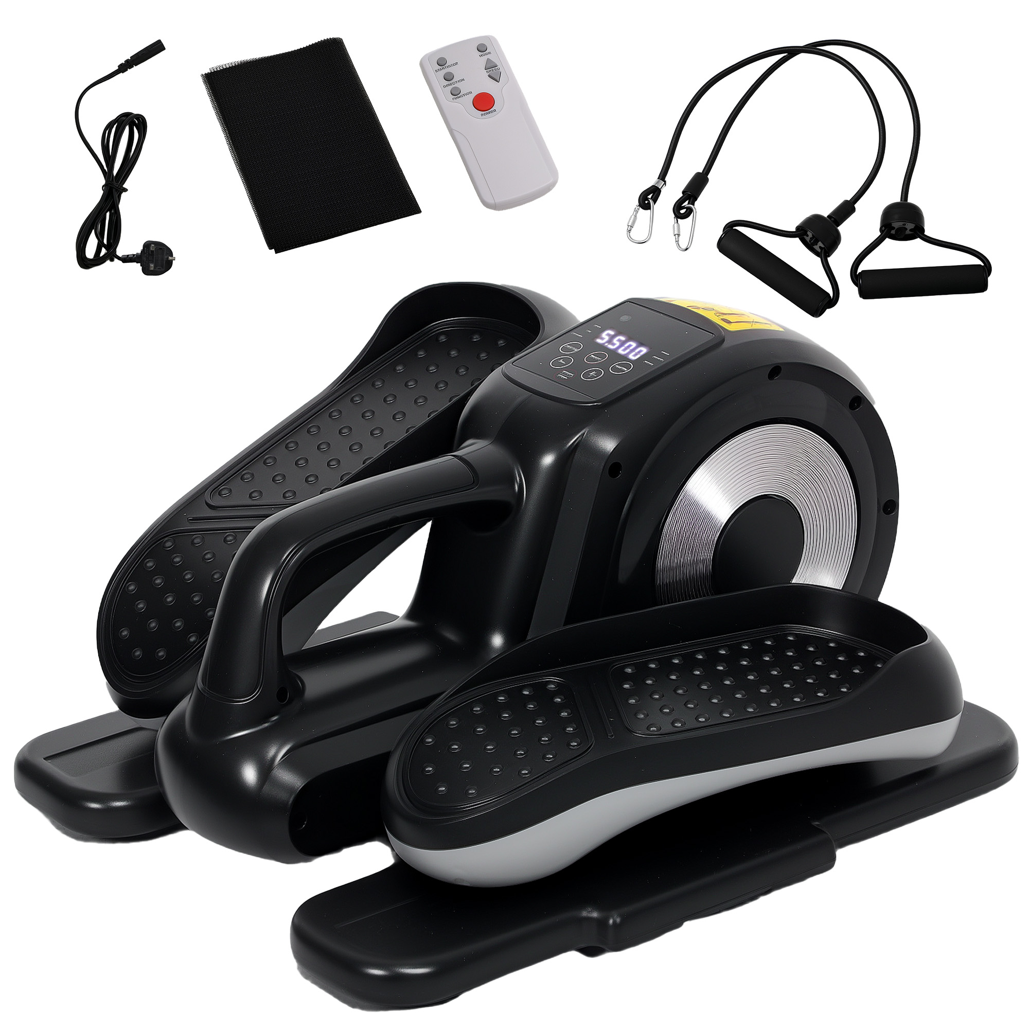 SPORTNOW Mini-Ellipsentrainer Untertisch Mini Crosstrainer für zuhause Ellipsen Beintrainer mit 12-stufig Geschwindigkeit, LCD Anzeige, Fernbedienung, Vorwärts-& Rückwärtsbewegung für Büro, Senioren   Aosom