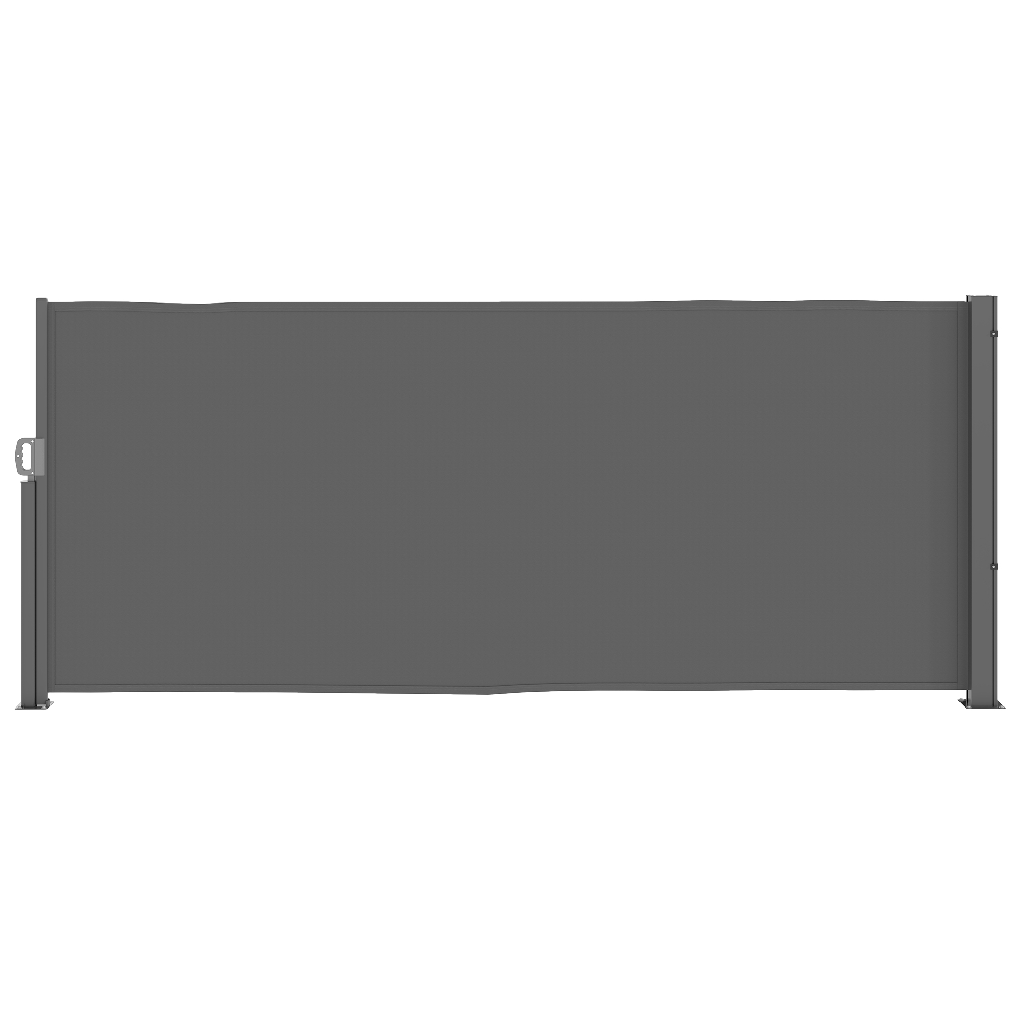 Outsunny Seitenmarkise ausziehbar blickdicht Sichtschutz mit Wandhalterung Beschichtung Seitenwandmarkise Wandmarkise Windschutz 300x140cm Markise für Balkon Terrasse Garten Dunkelgrau Aosom