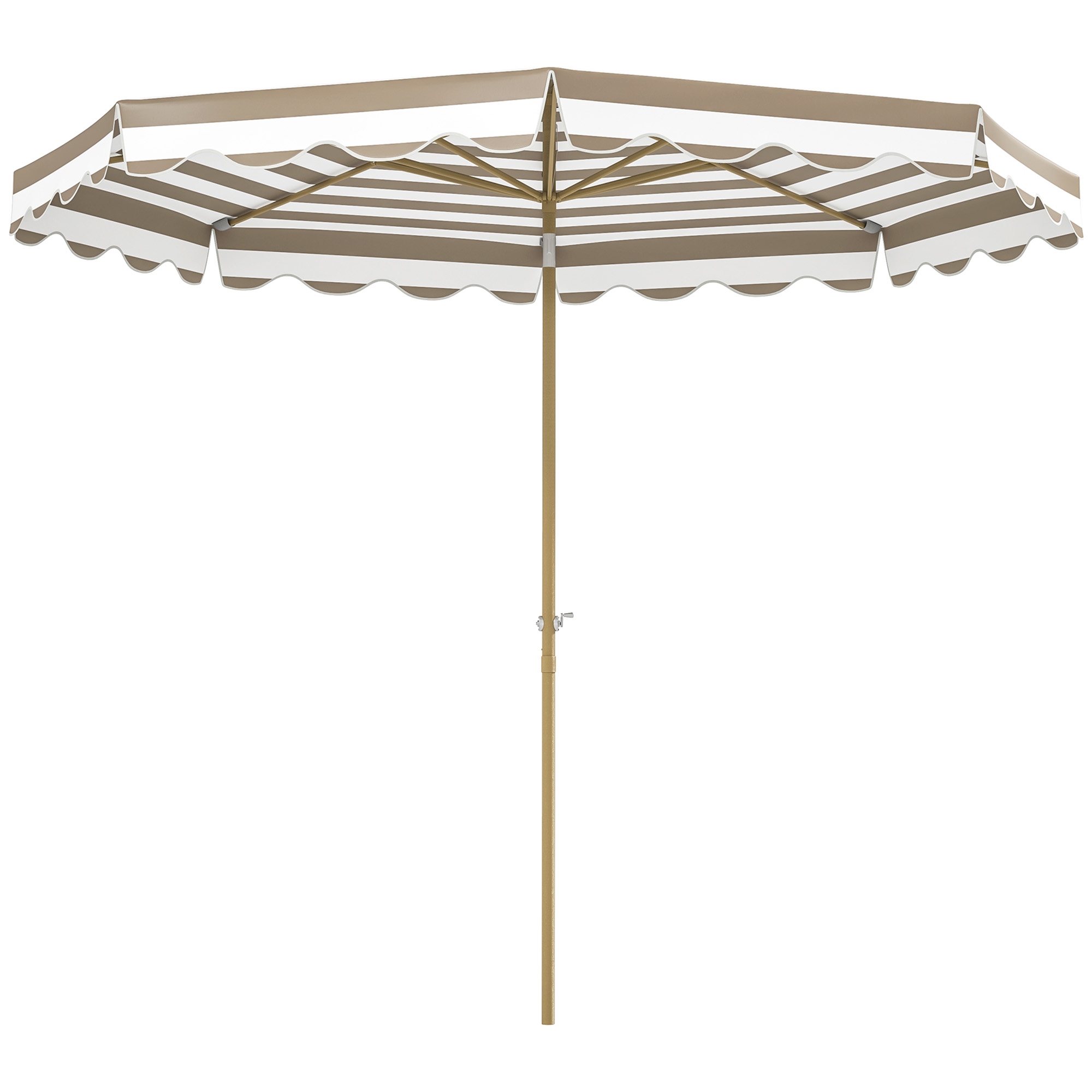 Outsunny Garten-Sonnenschirm neigbarer Sonnenschirm Ø 2,7 x 2,4 m mit Kurbel zum Öffnen und Schließen, 180 g/m² UV-Schutzgewebe, Sonnenschirm für Balkon, Terrasse, Hellgrau   Aosom