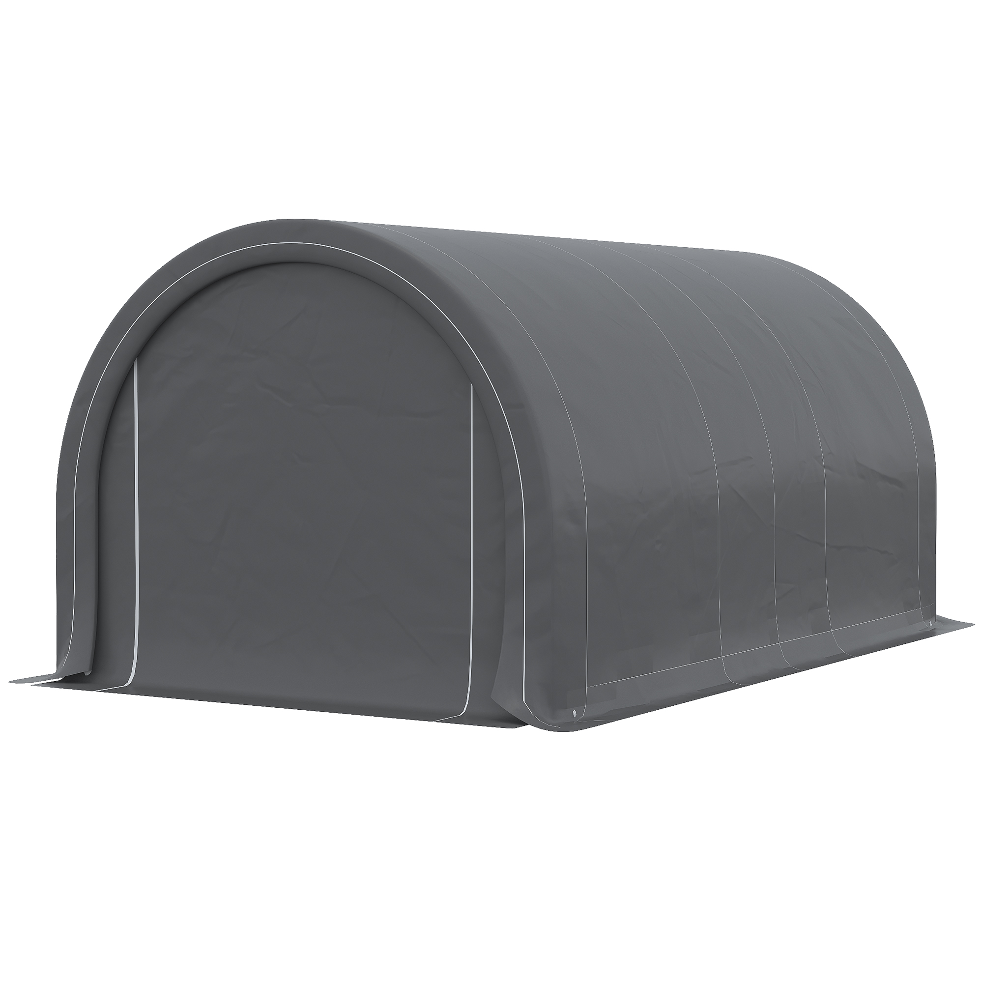Outsunny Tente garage carport dim. 5L x 3l x 2,4H m acier galvanisé robuste PE haute densité 190 g/m² imperméable anti-UV gris   Aosom