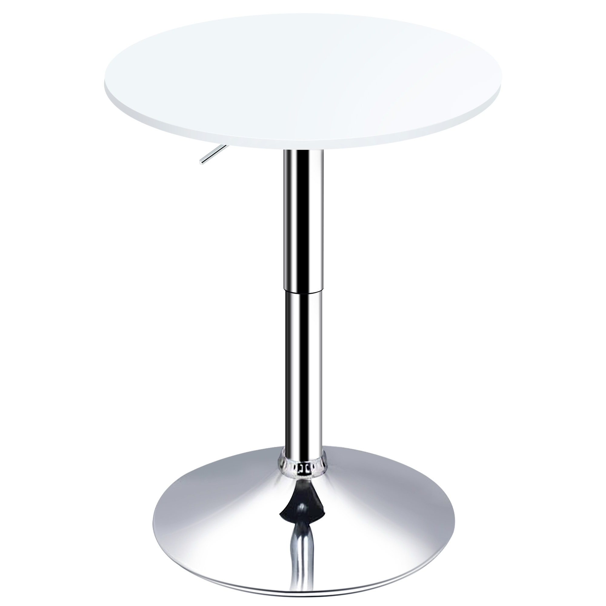 HOMCOM Runder Stehtisch Bistrotisch Küchentisch - höhenverstellbar 69-93 cm und drehbarer Holzplatte, Metallbasis, weiß   Aosom