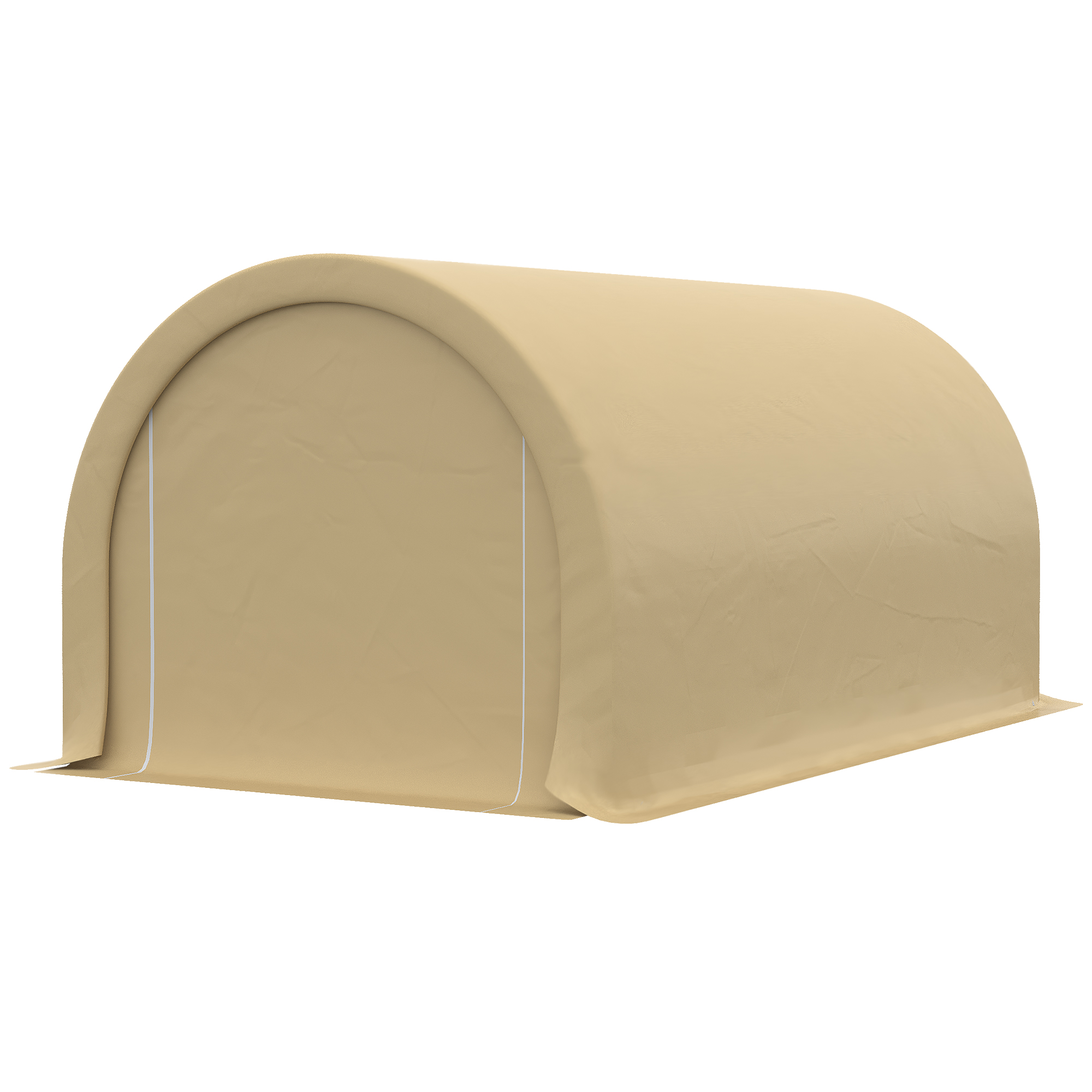 Outsunny Carport-Garage mit den Maßen 5L x 3W x 2,4H m, robuster verzinkter Stahlrahmen, wasserdichte, UV-beständige 190 g/m² Polyethylen-HD-Beschichtung in Beige   Aosom