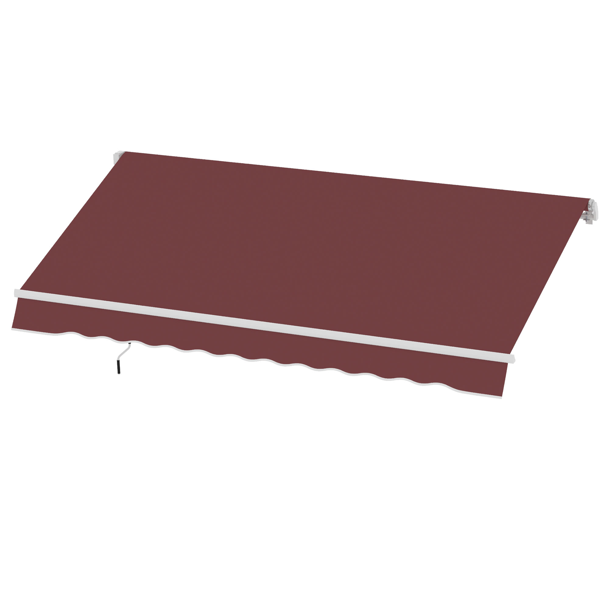 Outsunny Markise Manuelles Ausziehbar mit einstellbarem Winkel Aluminium Polyester wasserdicht 3,5 x 2,5 m rot   Aosom