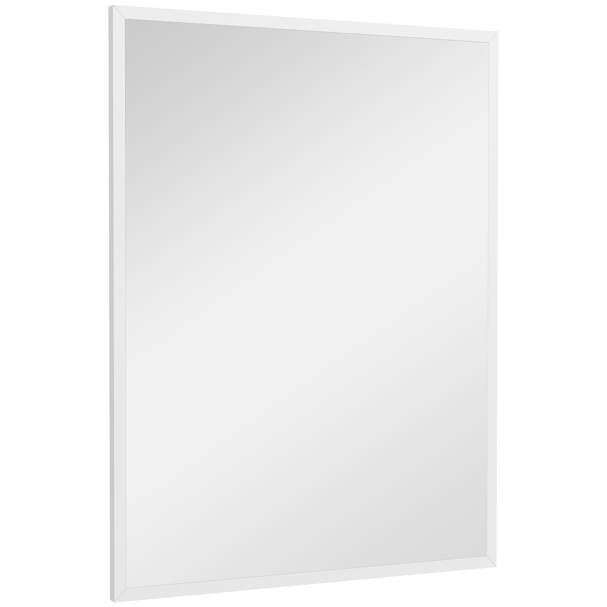 HOMCOM Rechteckiger Wandspiegel 60 x 80 cm, MDF-Rahmen, ideal für Badezimmer, Wohnzimmer oder Schlafzimmer, Weiß   Aosom