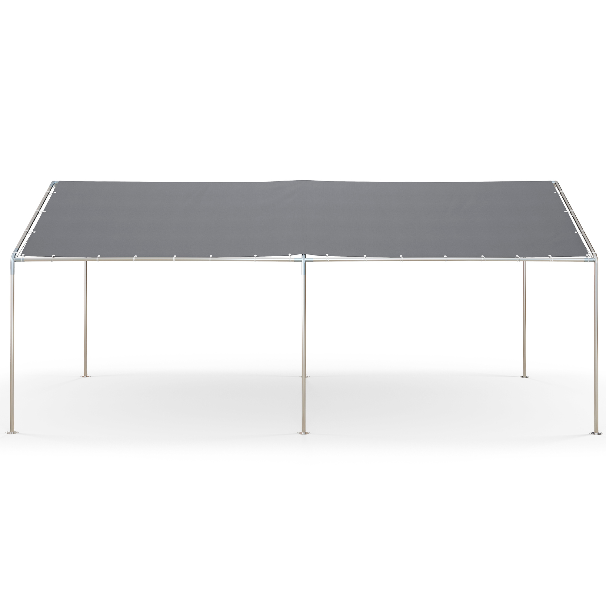 Outsunny Carport Überdachung für Auto 6 x 3 m robuster verzinkter Stahl Dach PE-Hochleistungsfolie Grau   Aosom