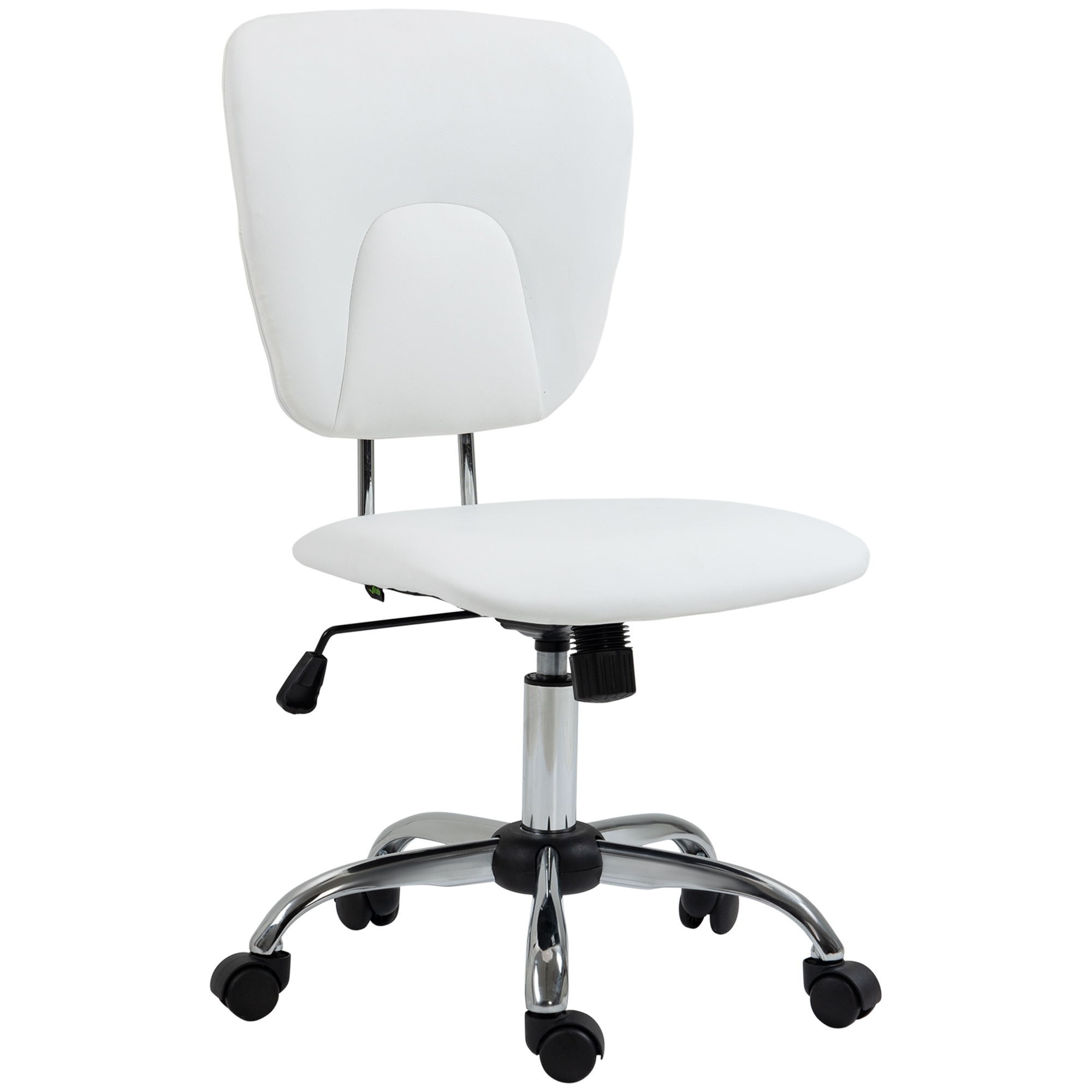 Vinsetto Bürostuhl ergonomischer Bürostuhl mit höhenverstellbarer Rückenlehne, neigbarem Sitz, Bürostuhl mit drehbaren Rollen, Belastbarkeit 120 kg, 50 x 54 x 87,5-96,5 cm, weiß   Aosom