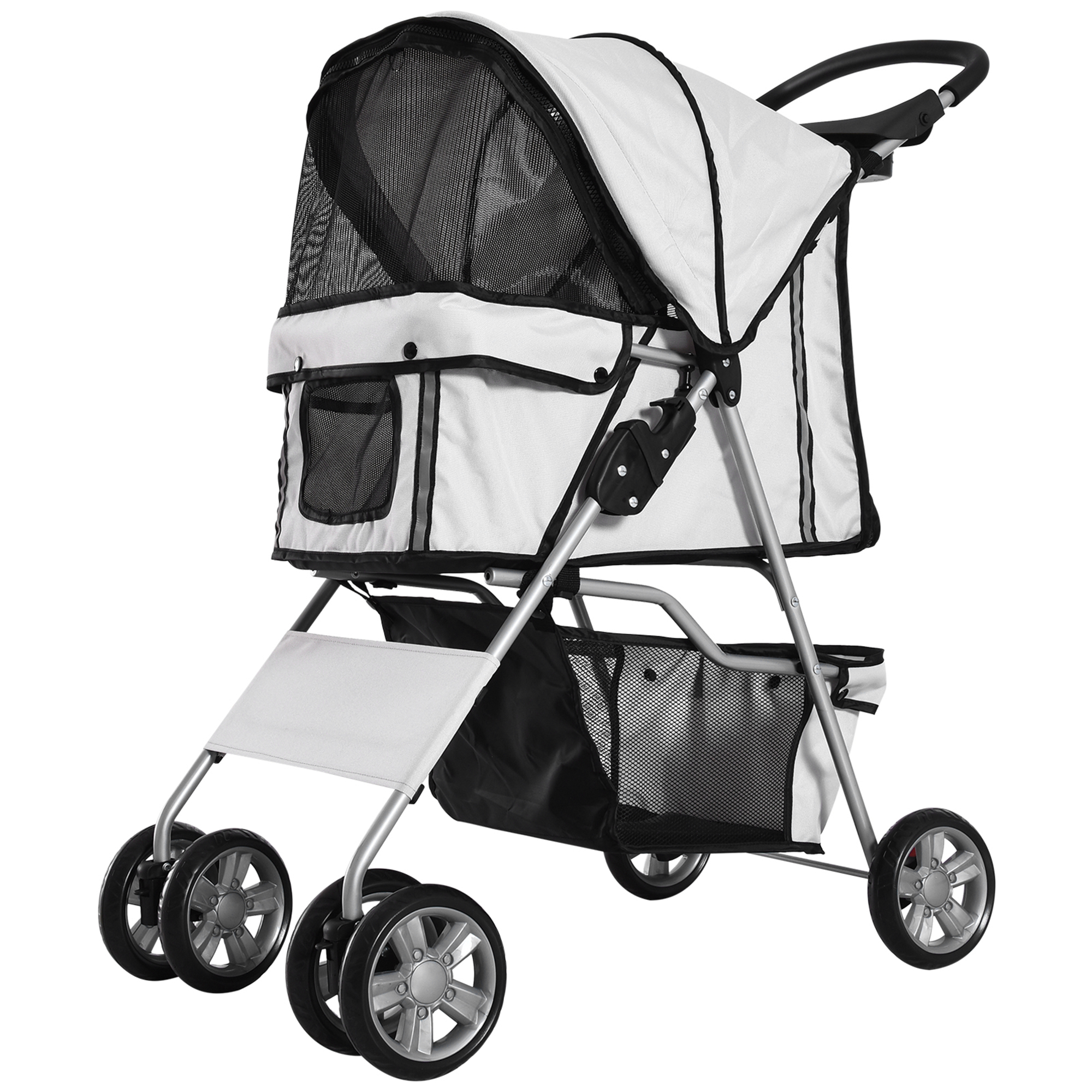 PawHut Hundewagen Hundebuggy Silber Pet Stroller Jogger Anhänger leicht faltbar für Unterwegs & Reisen Aosom.de