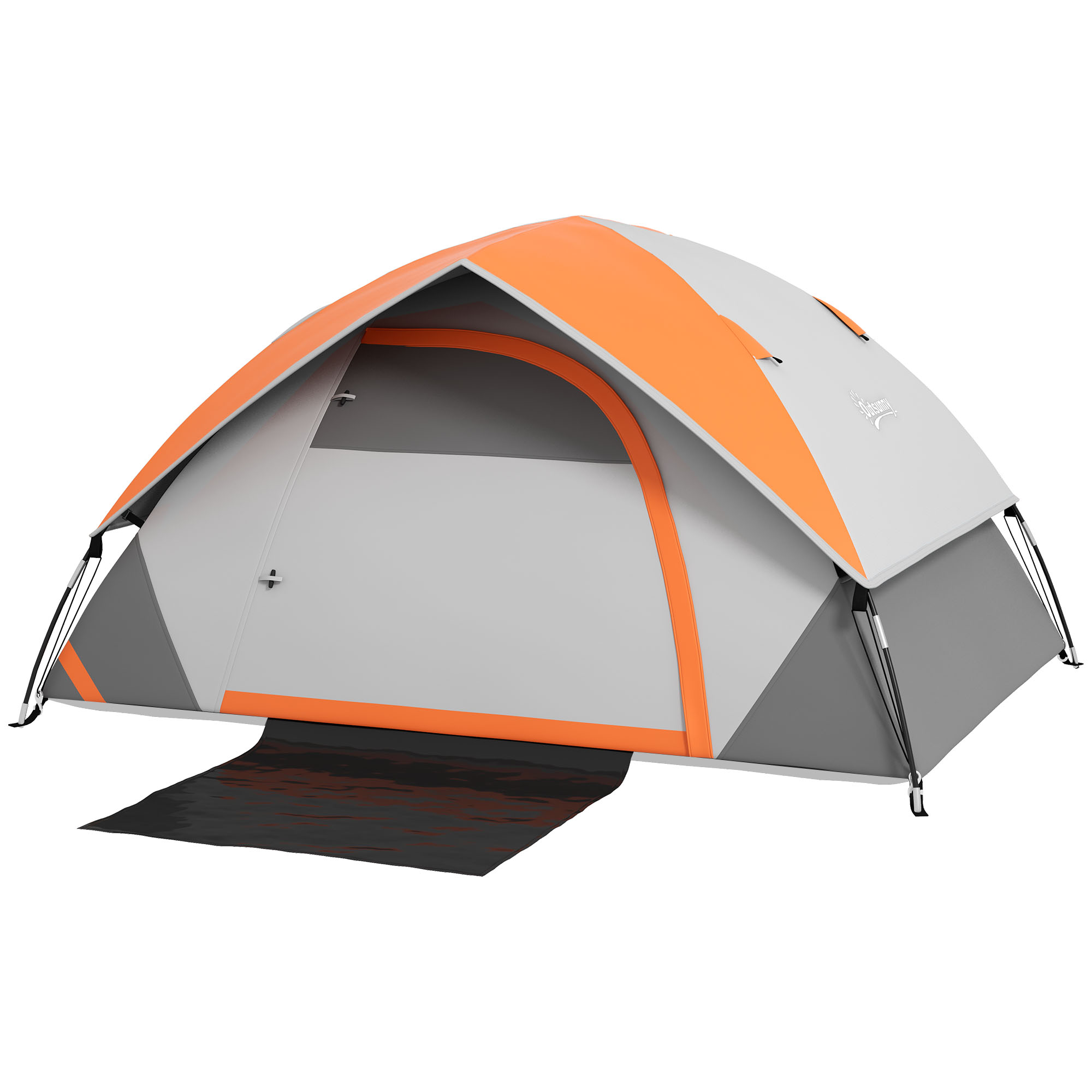 Outsunny Kuppelzelt für 2 Personen leicht, stabil wasserdicht Familienzelt mit Tür&Fenster Packtasche, Haken, Campingzelt mit 3000mm Wassersäule Zelt für Camping Reise Trekking Garten   Aosom