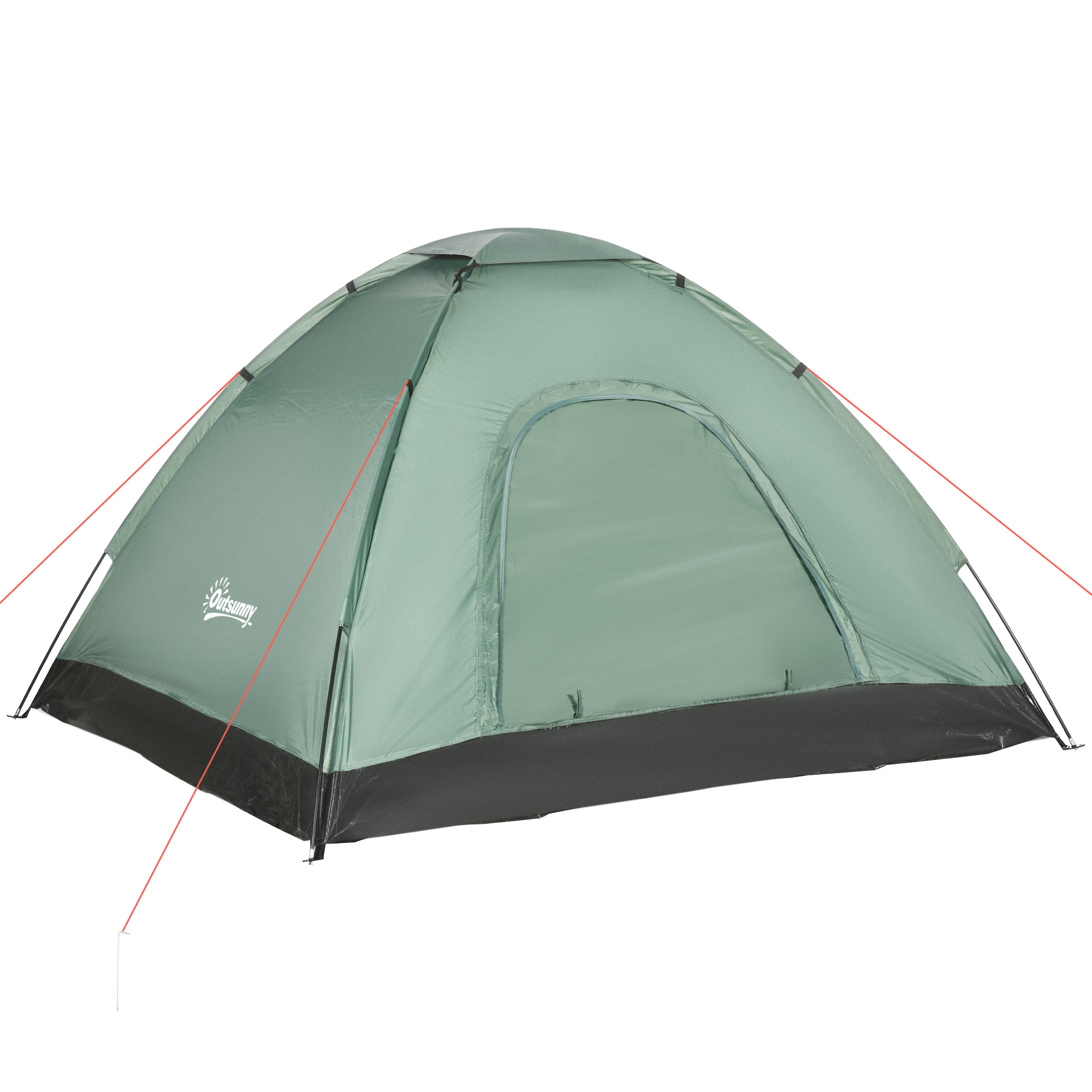 Outsunny Kuppelzelt für 2 Personen leicht, stabil wasserdicht Familienzelt mit Tür&Fenster Packtasche, Haken, Campingzelt mit 2000mm Wassersäule Zelt für Camping Reise Trekking Garten   Aosom