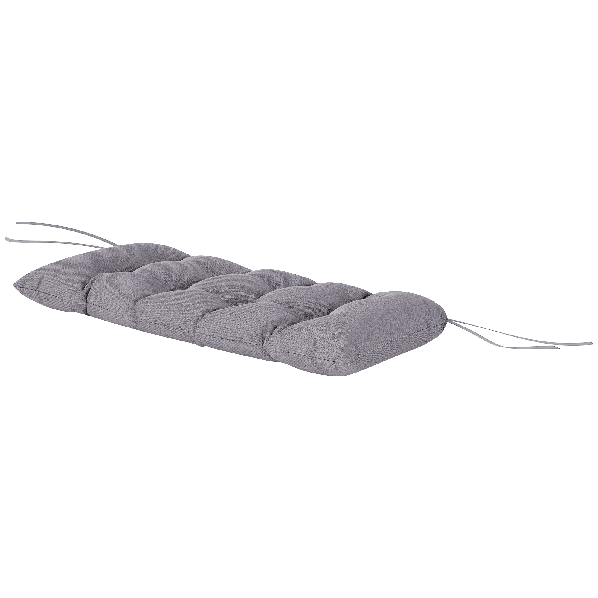 Outsunny Bankauflage 105 x 46 x 12,5 cm Bankkissen mit Bändern, Outdoor Sitzkissen, wasserabweisend Stuhlkissen UPF50+, Sitzauflage, Sitzpolster, Bankpolster für Gartenmöbel, Sitzbank, Grau   Aosom