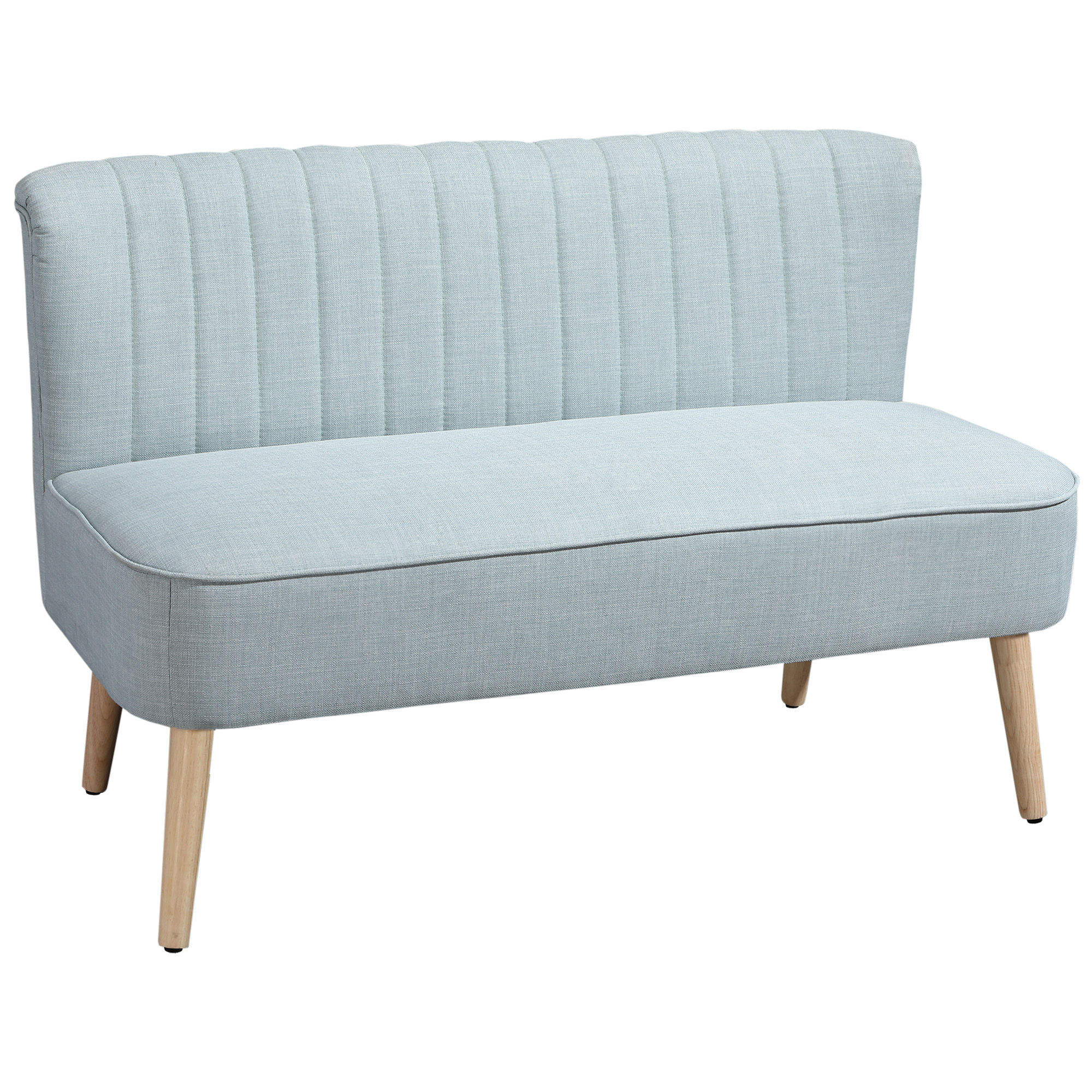 HOMCOM 2-Sitzer Stoffsofa, kleines Zweisitzer Sofa, Sofa pflegeleicht, Holz, Schaumstoff, Hellgrün Aosom.de