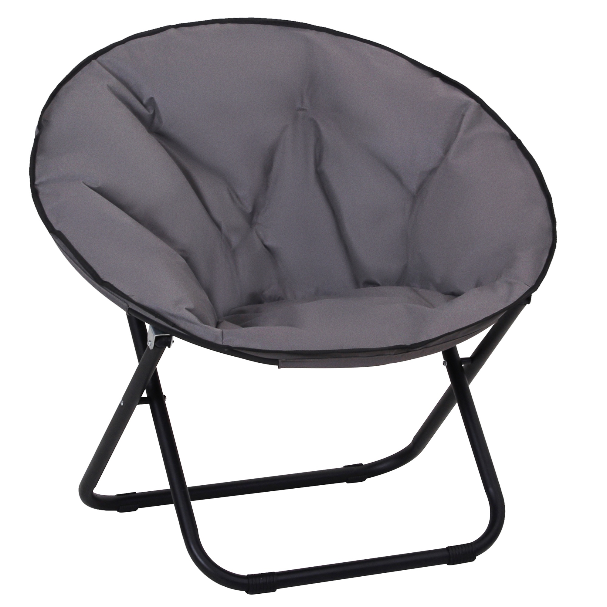 Outsunny Klappstuhl Faltbarer Campingstuhl Polstersessel Metall Oxfordstoff Grau 80x80x75 cm für Garten und Outdoor Aktivitäten   Aosom.de