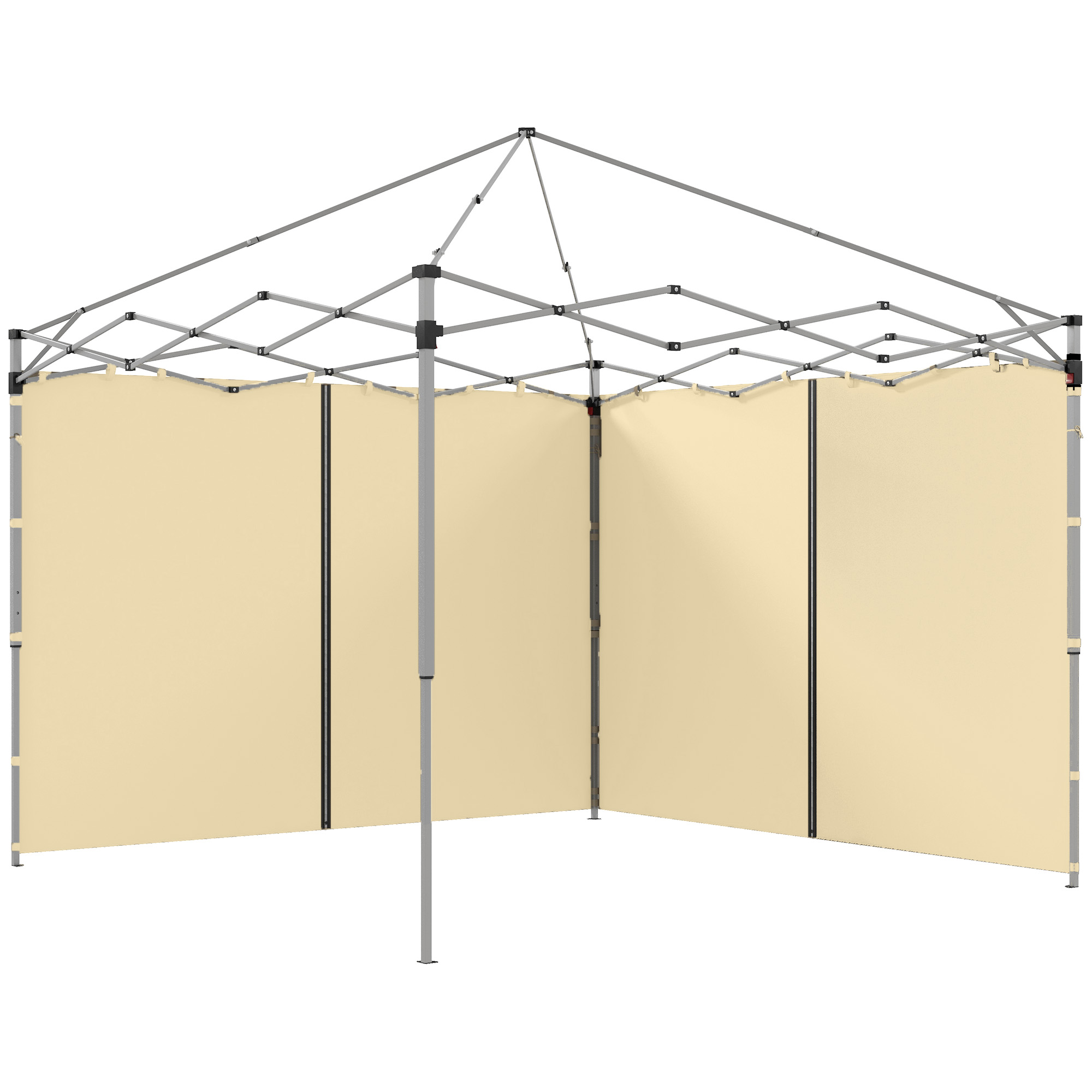 Outsunny Ersatzseitenwände für Pavillon, Seitenwände für 3 x 3 oder 3 x 6 m Pavillon 2 Stück beige Aosom
