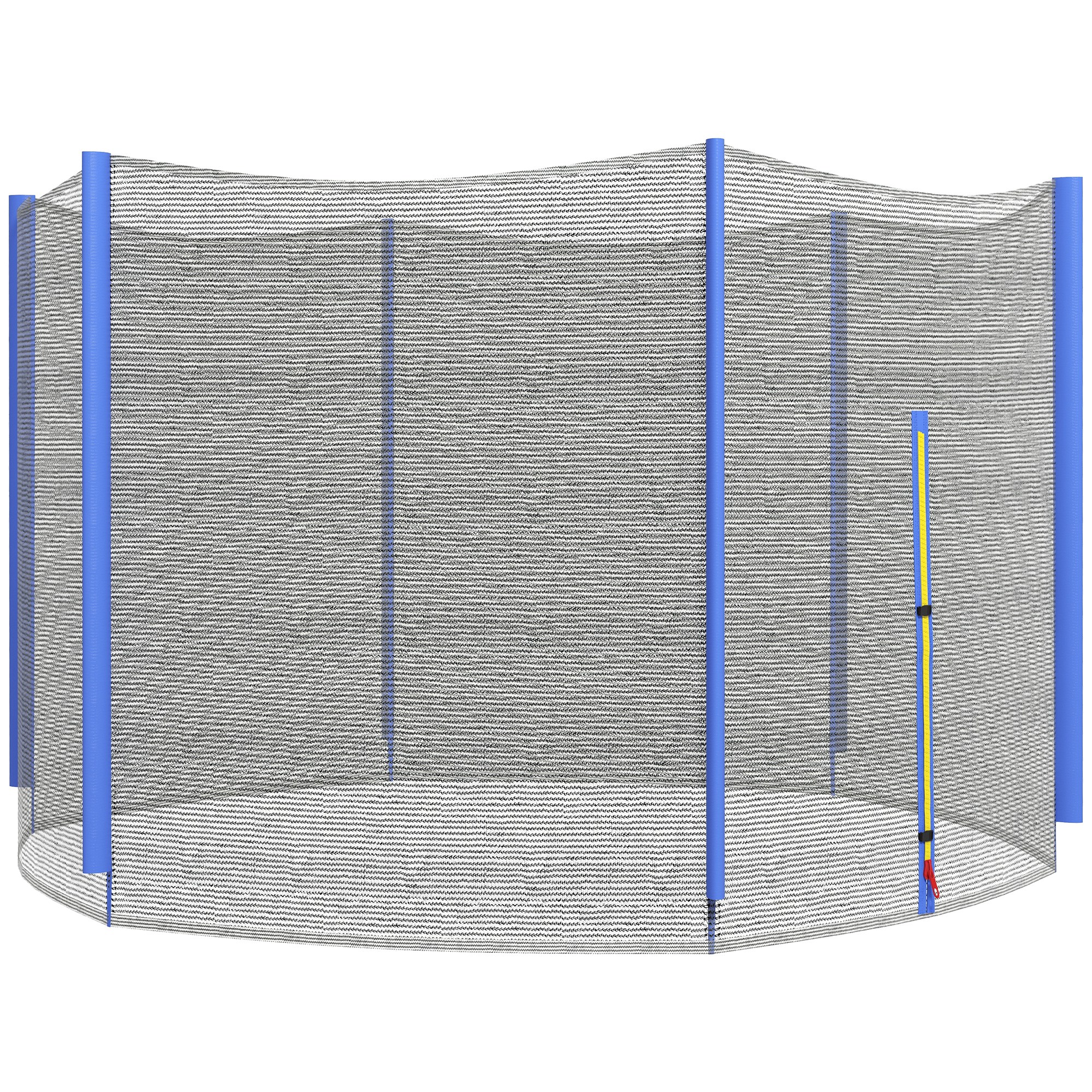 SPORTNOW Trampolin-Sicherheitsnetz mit 6 Stangen und Reißverschlusseingang, Schutznetz für Trampoline aus PE, Ø305x180 cm, Schwarz und Blau   Aosom