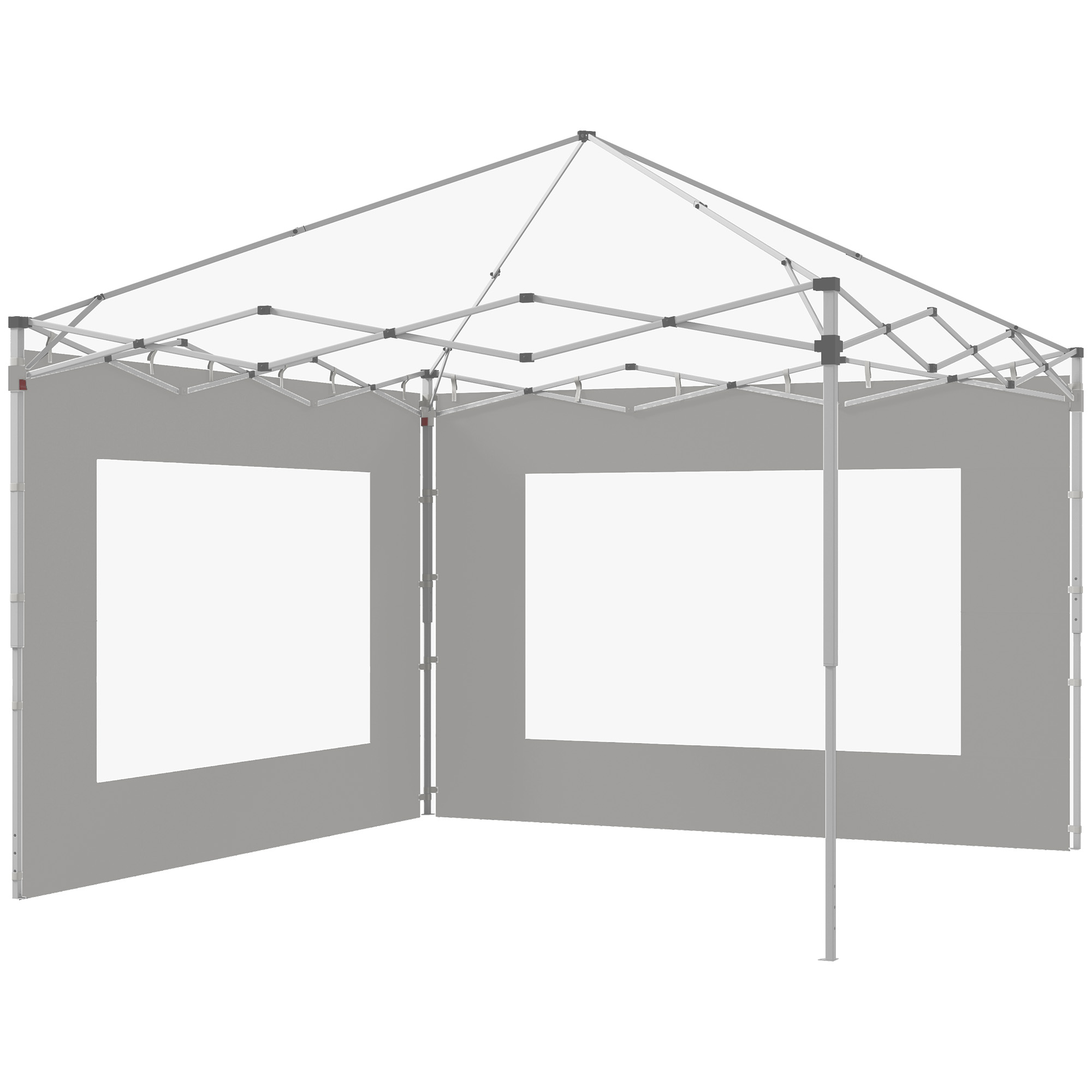 Outsunny Set von 2 Seitenwänden für Zelt, Pavillon 295x195 cm, Ersatzseitenwände aus Stoff für Pavillon 6x3m oder 3x3m, grau   Aosom