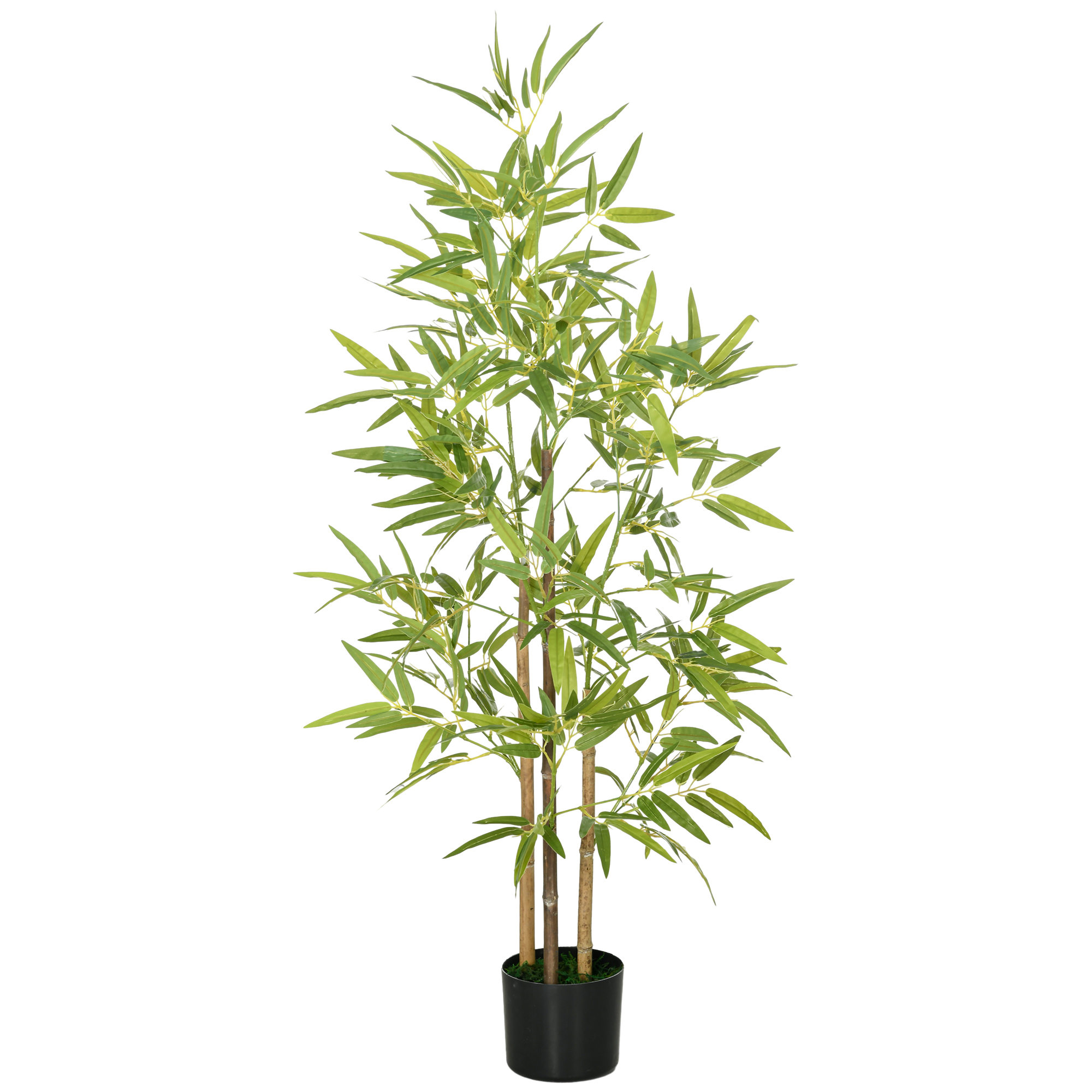 HOMCOM Künstliche Bambus Pflanze künstlicher Baum 120 cm Höhe mit Topf, Innenraum Dekoration, sehr realistisch Aosom
