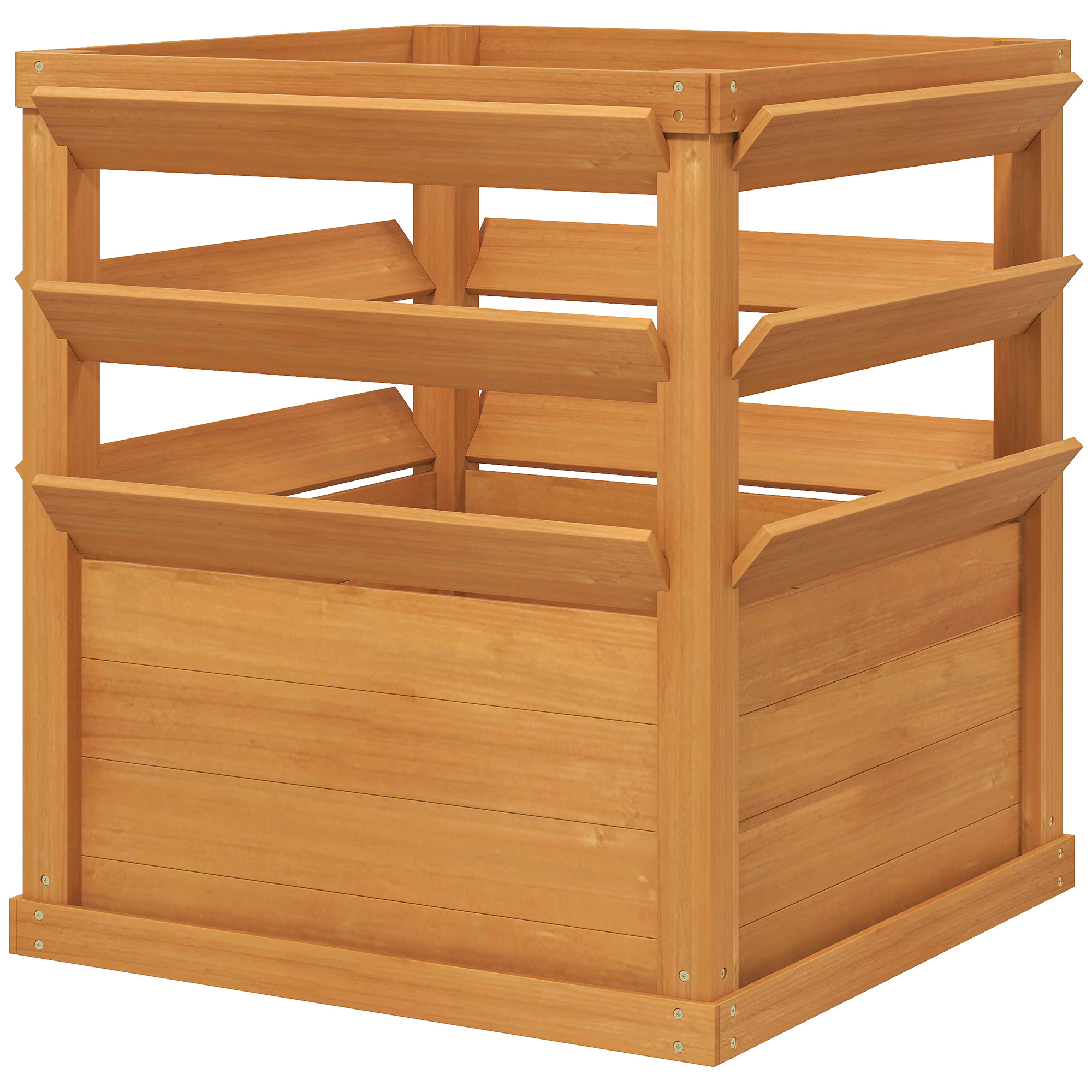 Outsunny Hochbeet Pflanzkasten mit Rankgitter offene Boden, Spalier Pflanzkübel Blumenkasten Holz, Gartenspalier 65x65x60cm für Garten Balkon, Blumenkübel für Kletterpflanzen Korbpflanzen, Blumen Aosom