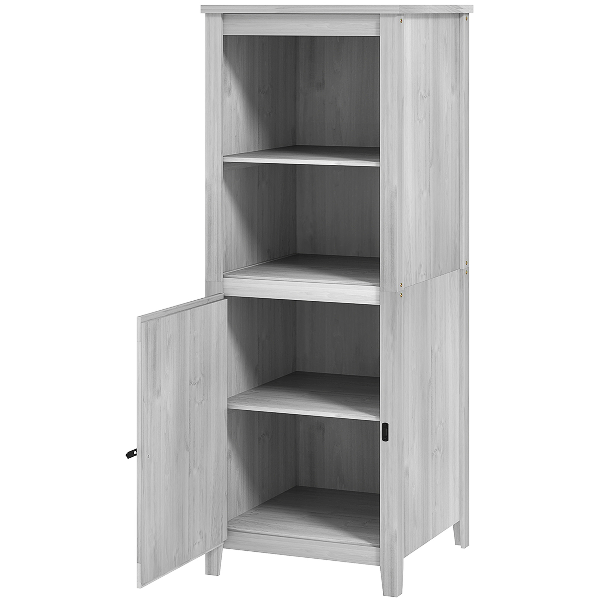 Outsunny Gartenschrank Holz, Geräteschuppen wetterfest 60x60x160cm, Gerätehaus mit Tür, höhenverstellbar Ablagen, Abschließbar Geräteschrank, Gartenschuppen für Garten, Terrasse, Hinterhof, Hellgrau   Aosom