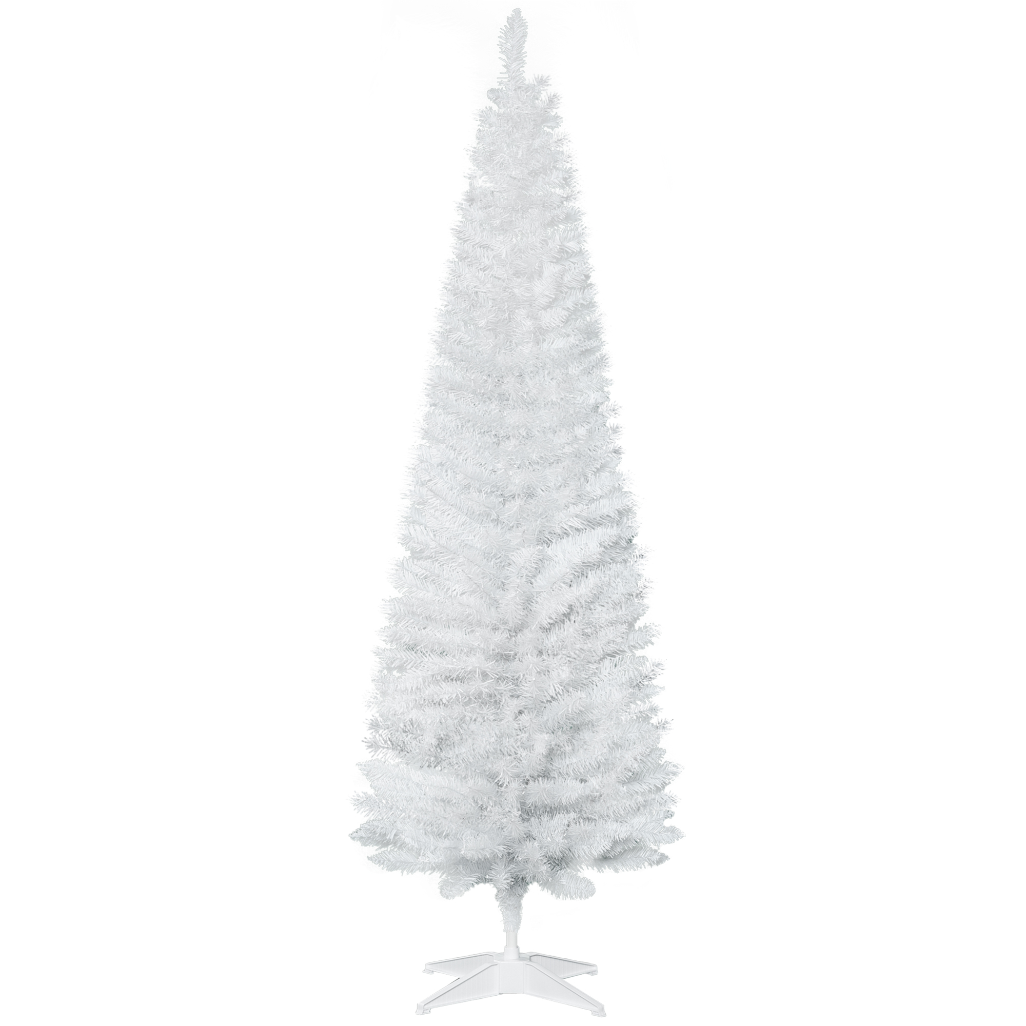 HOMCOM Weihnachtsbaum Tannenbaum 180 cm mit Kunststoffständer, 390 Spitzen Weiß Ø 55 cm, ideal für festliche Dekoration   Aosom.de