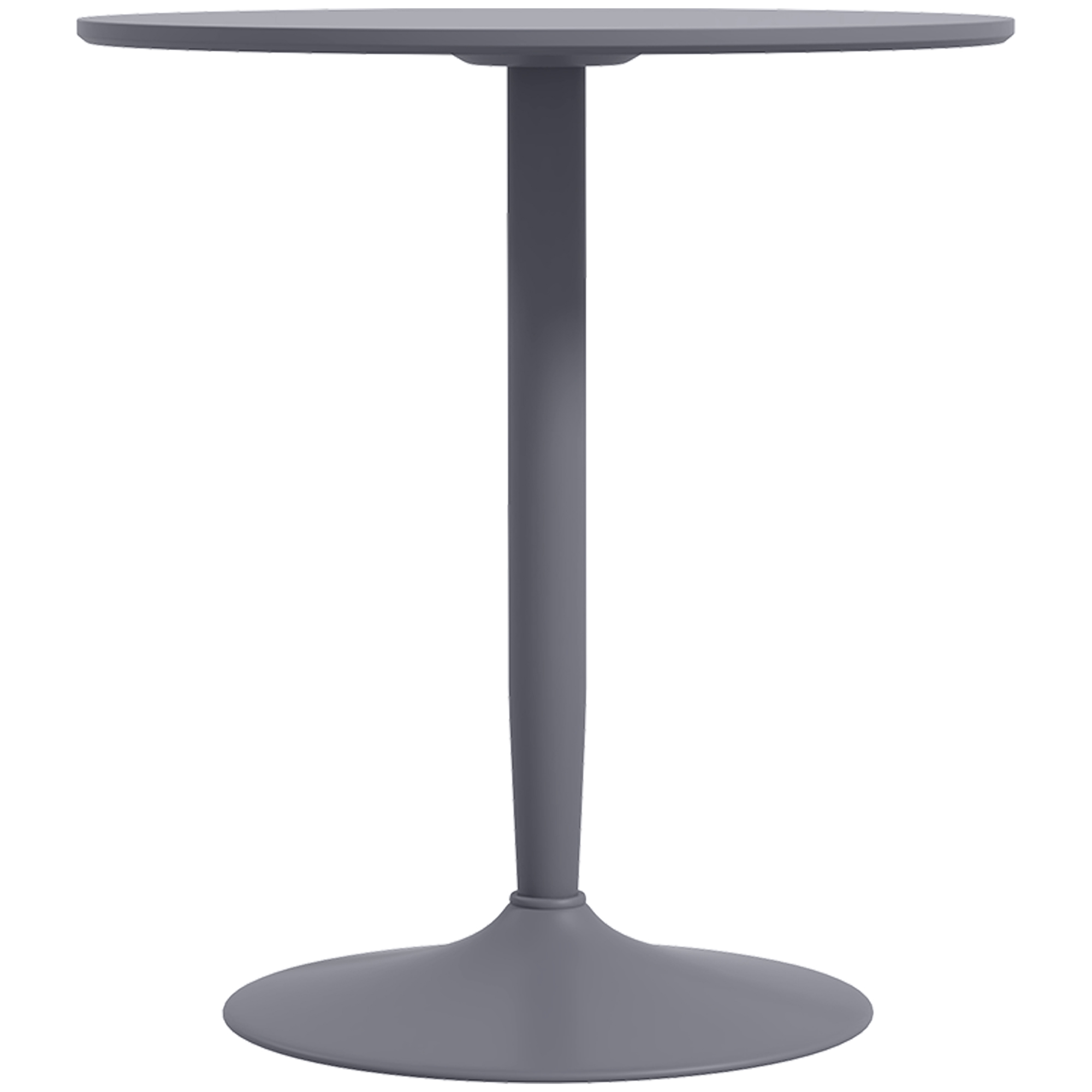 HOMCOM Esstisch, Runder Küchentisch, Moderner Esszimmertisch für 2 Personen, Bartisch mit Stahlbein, Rutschfester Fußauflage, für kleine Räume, Wohnzimmer, Ø70 x 75 cm, Grau Aosom