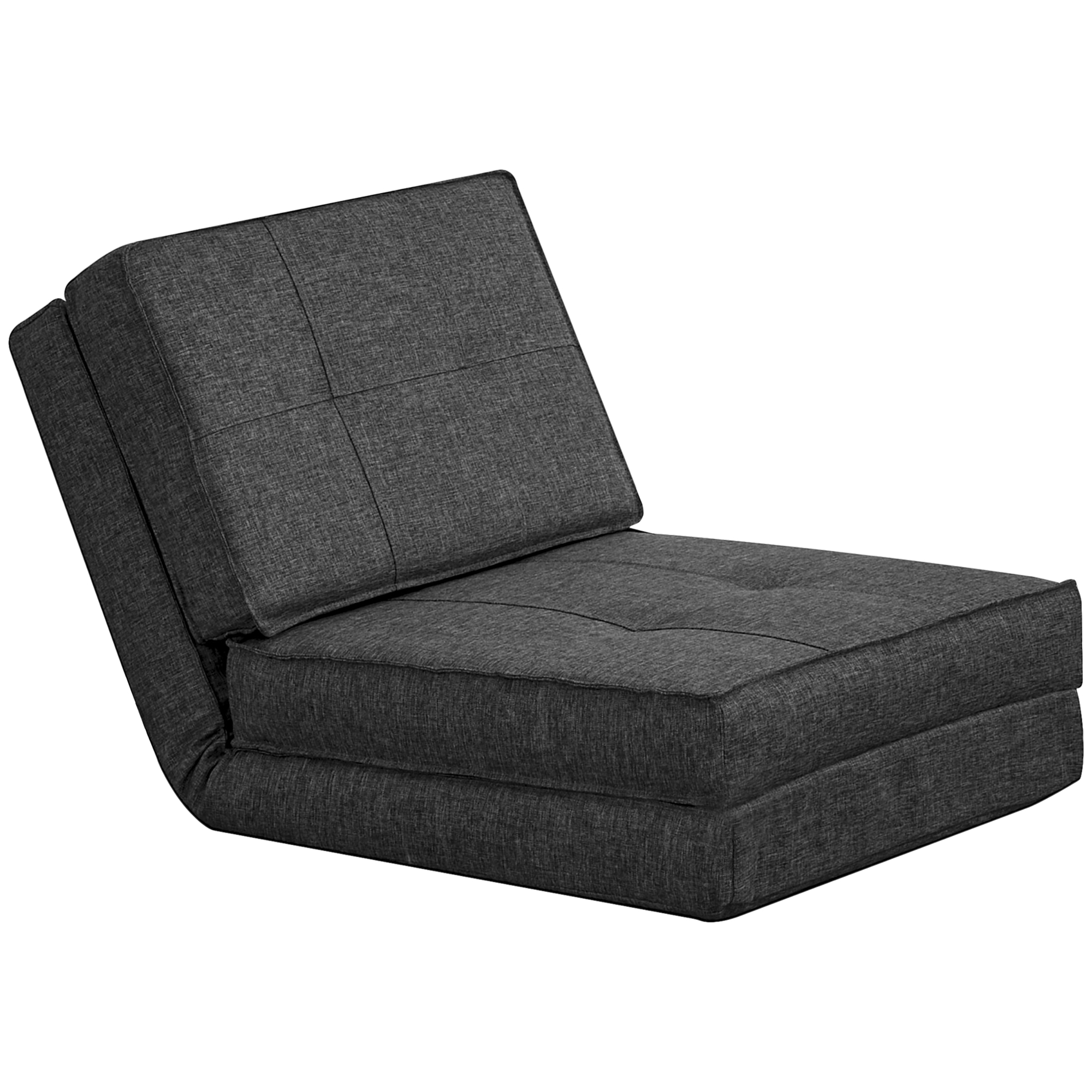 HOMCOM Bodensofa klappbar Schlafsessel Bodenstuhl 5-stuhfig verstellbar Klappsessel Schlafsofa Sofabett Einzelsofa Dunkelgrau 61 x 73 x 58 cm Aosom