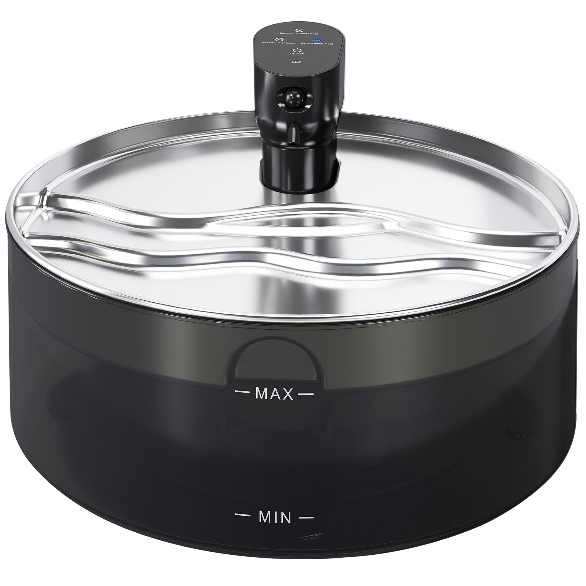 PawHut Katzenbrunnen 7L Trinkbrunnen für Katzen mit leiser Pumpe LED intelligenter Sensor Aktivkohlefilter Wasserstandsfenster Katzentrinkbrunnen Leicht zu Reinigen, Wasserbrunnen für Katzen Hunde   Aosom