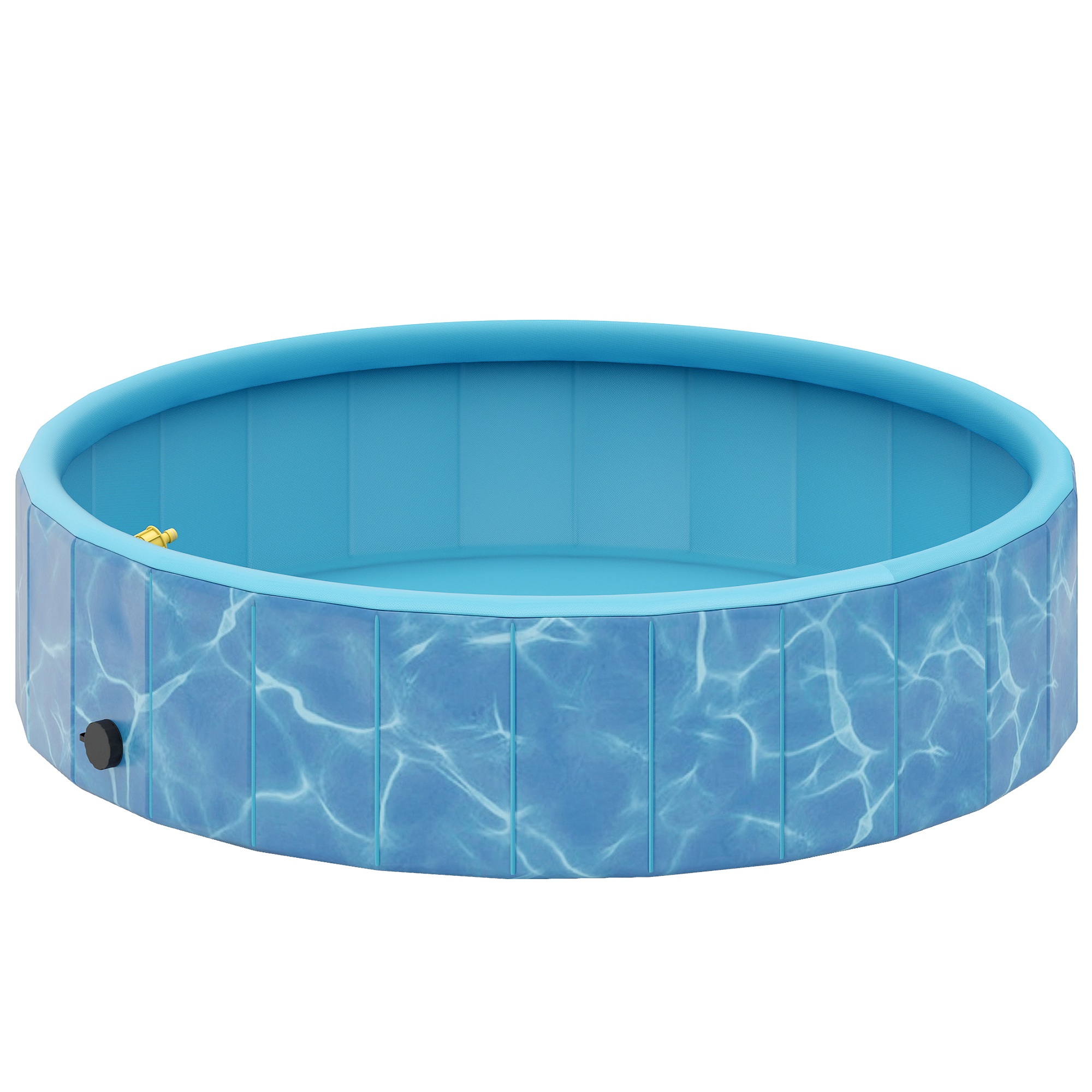 PawHut Hundepool Faltbar Planschbecken mit Brunnen- und Wasserpolsterdesign Ø120 x 30 cm Rutschfest Hundebadewanne Swimmingpool Schwimmbecken für Hunde und Katzen Aosom