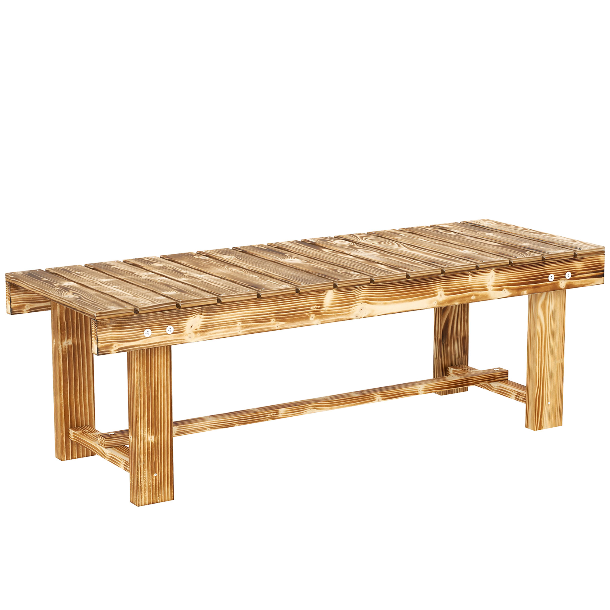 Outsunny Gartenbank 2-Sitzer Holzbank massiv, rustikale Sitzbank für Gartenmöbel, dunkelbraun 110 x 38 x 35 cm   Aosom.de