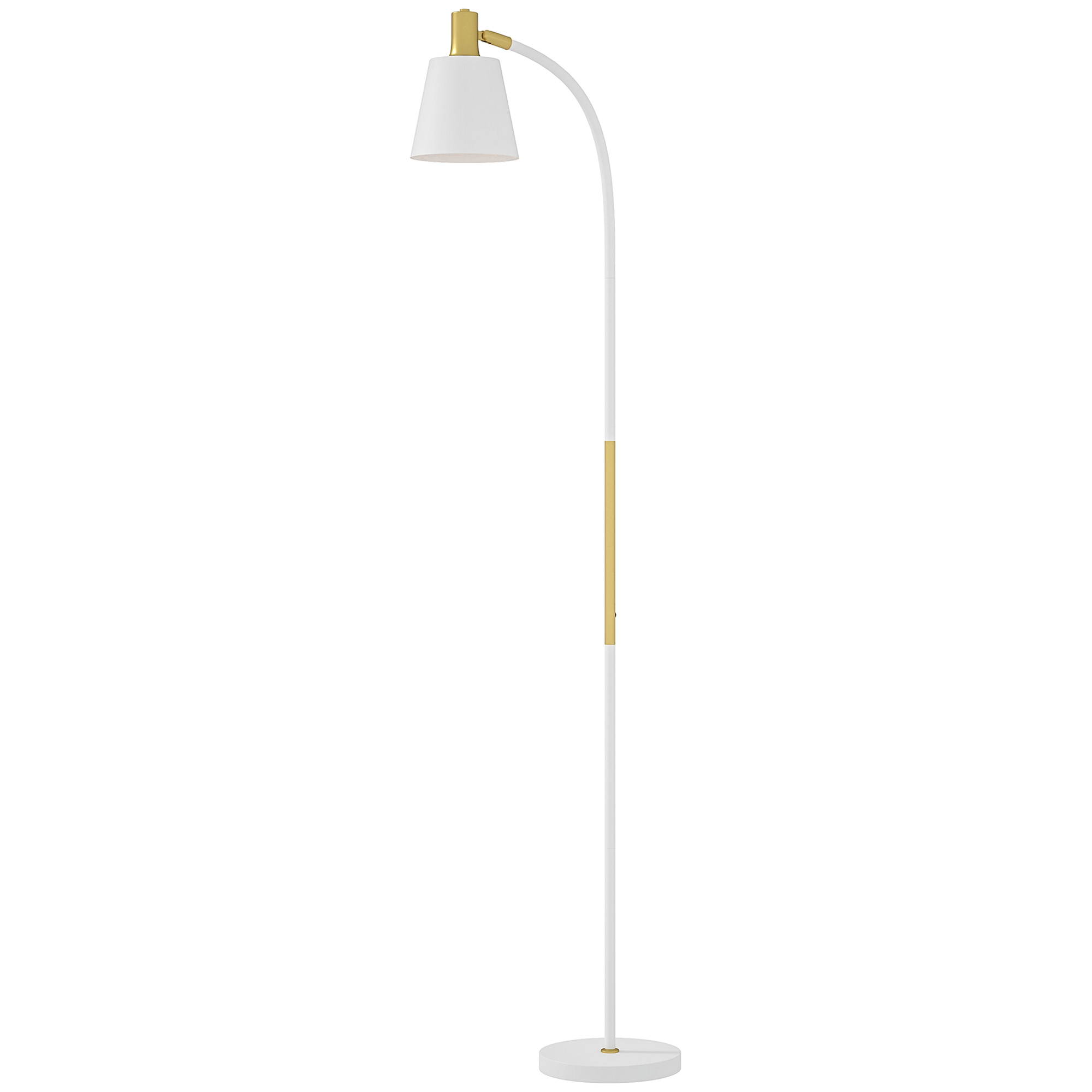 HOMCOM Stehlampe Stehleuchte für das Wohnzimmer verstellbar in der Höhe 127-160 cm mit Schalter, E27-Fassung, Stehlampe Wohnzimmer, Schlafzimmer, Büro, Weiß Aosom