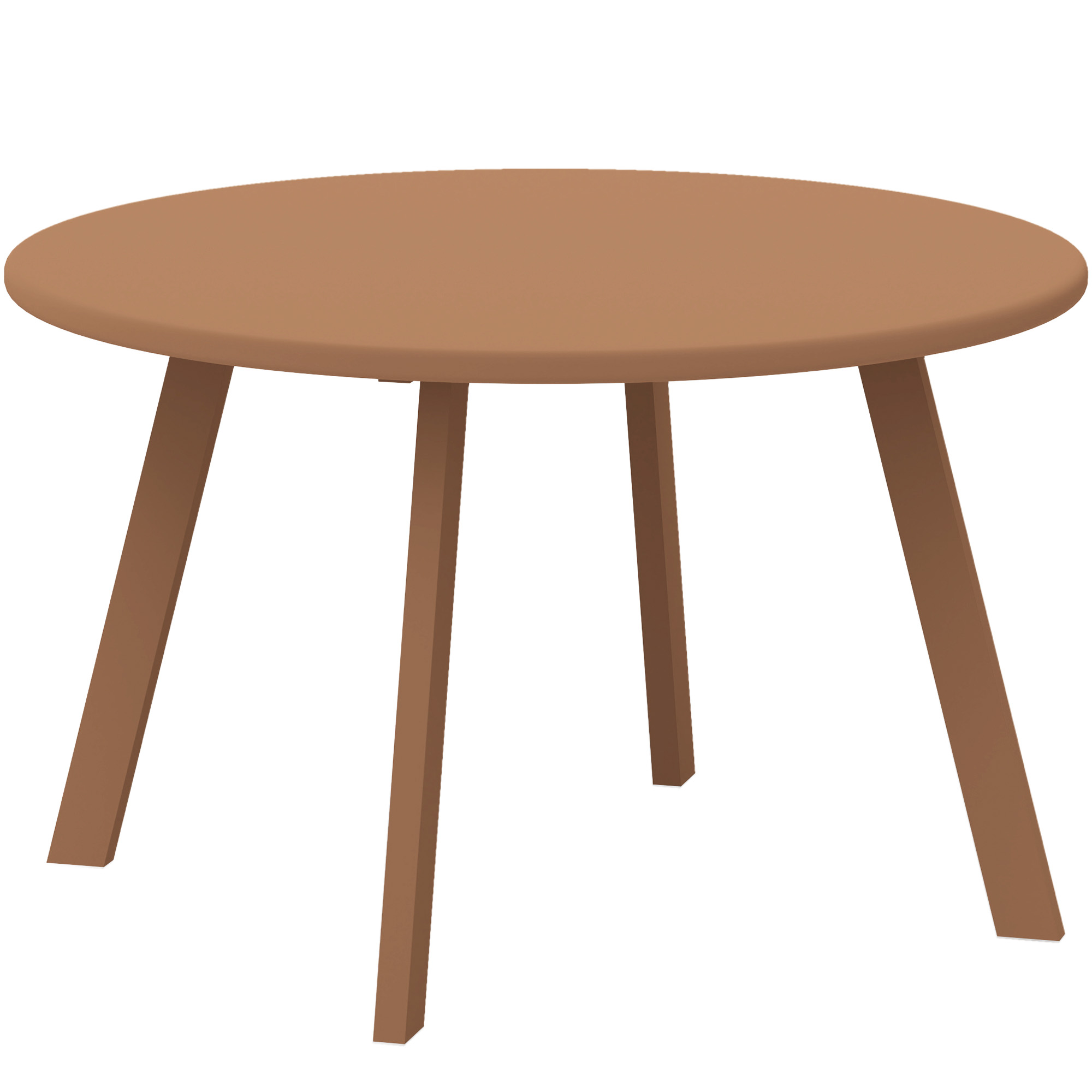 Outsunny Kleiner runder Gartencouchtisch, Beistelltisch mit rutschfesten Fußkappen, Metallrahmen, für Garten, Balkon, Terrasse, Wohnzimmer, Ø 70 x 42 cm, Orange Aosom