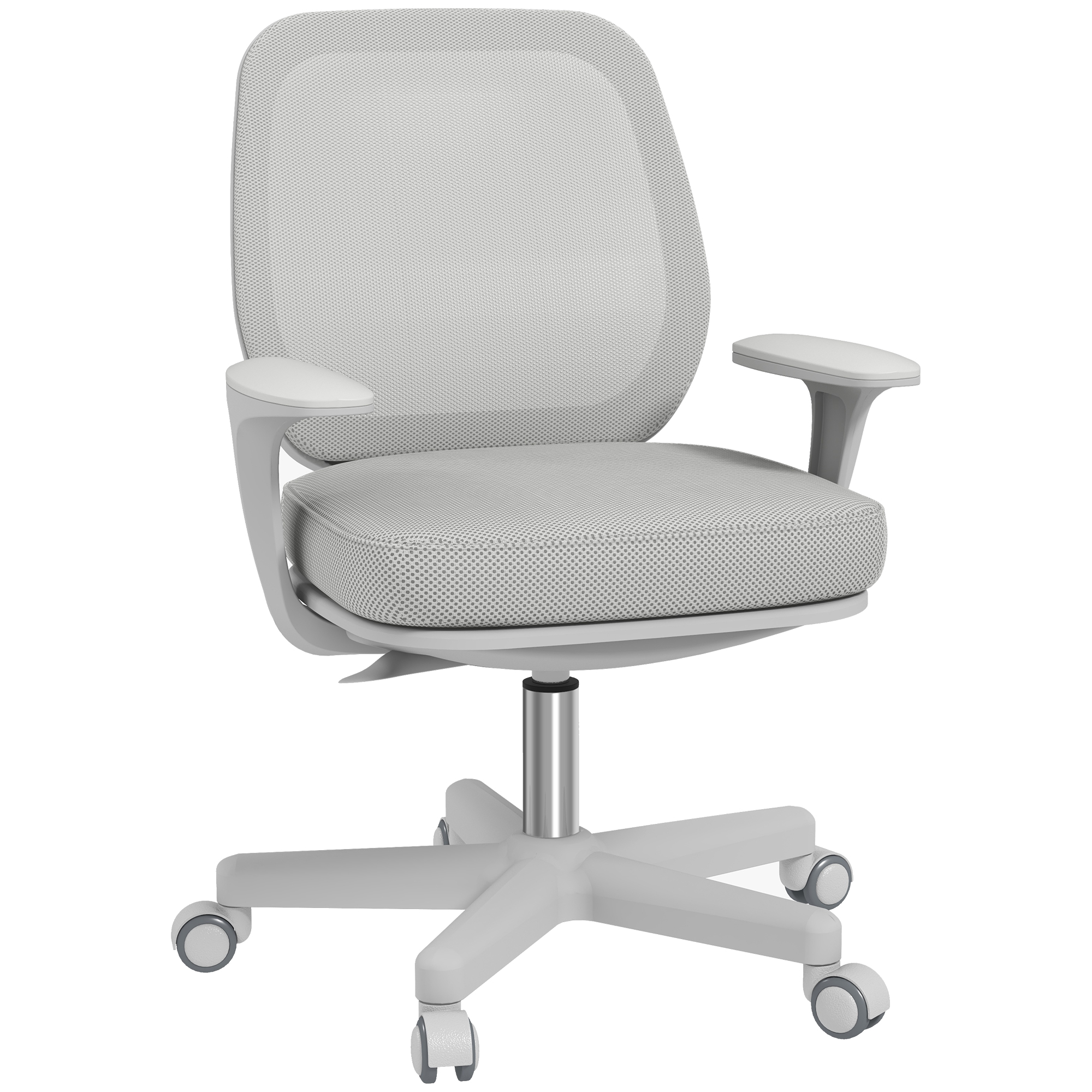 Vinsetto Bürostuhl, Ergonomisch Schreibtischstuhl mit Drehfunktion, Höhenverstellbar Computerstuhl für Home-Office, Polyester, Grau Aosom