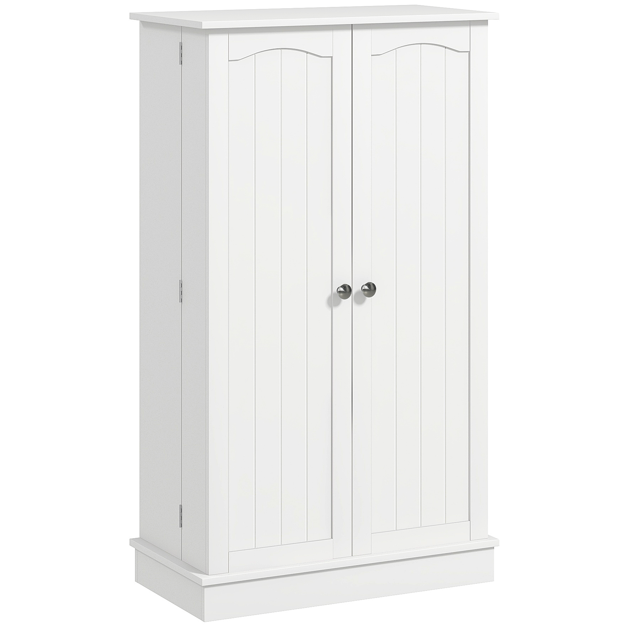 HOMCOM Küchenschrank Küchenbuffet Speisekammer Aufbewahrungsschrank modern mit Schränken, verstellbarem Regal und 12 Gewürzregalen, für Esszimmer, Wohnzimmer, 60 x 30 x 104 cm, Weiß   Aosom