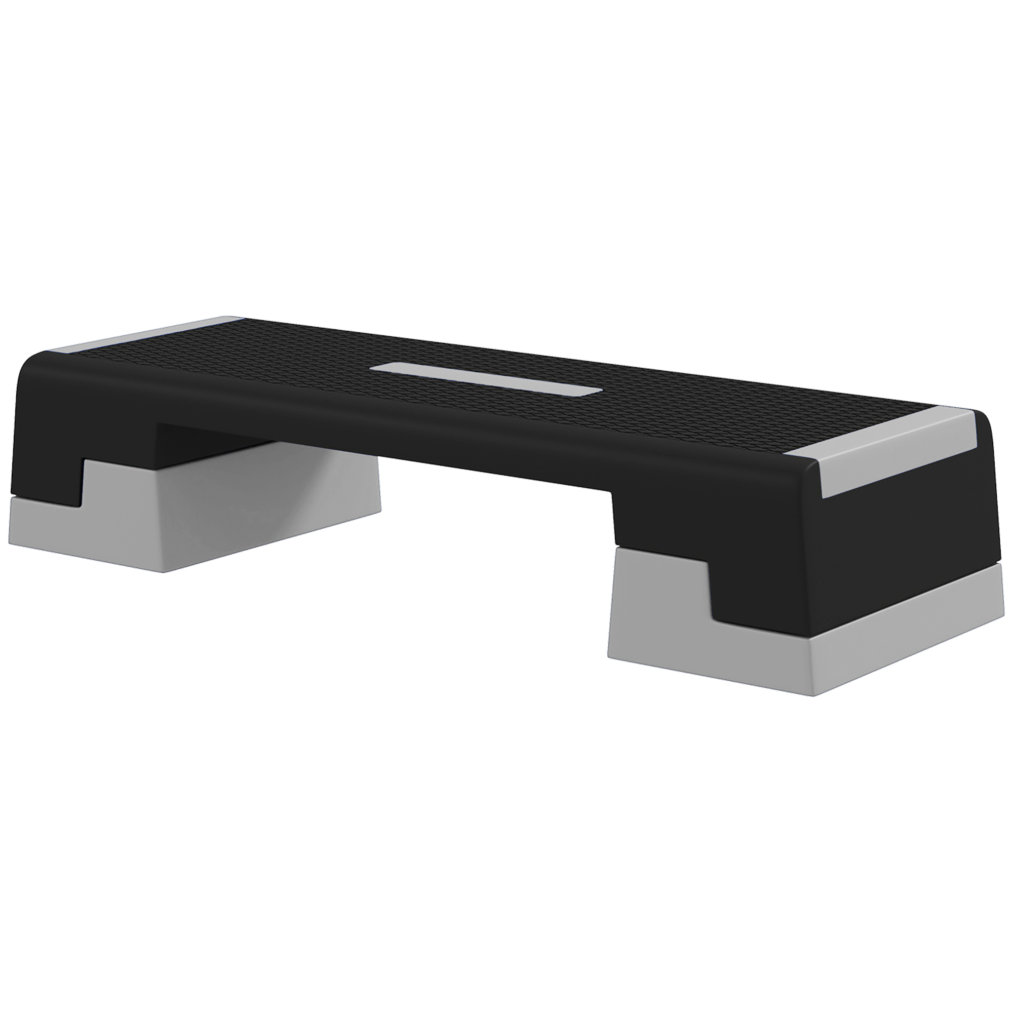 SPORTNOW Stepper mit Höhenverstellung, abnehmbaren Stufen und rutschfester Basis, Aerobic-Step aus ABS, 97x36x15/20/25 cm, Grau   Aosom