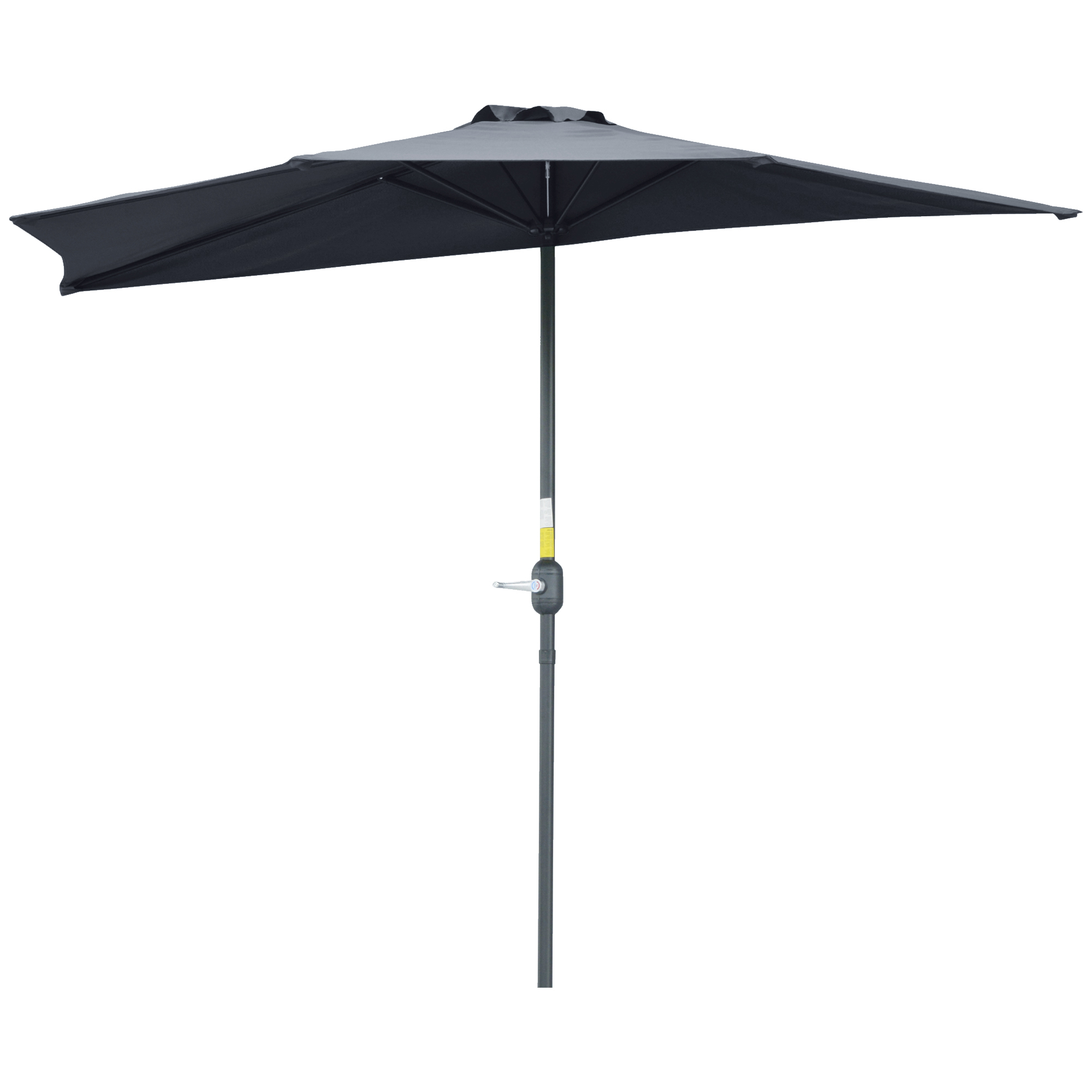 Outsunny Halber Sonnenschirm 2,7 x 1,4 m Balkonsonnenschirm mit Kurbel, Gartensonneschirm im Freien mit 5 Metallstreben, 180 g/m² Polyester, Creme   Aosom