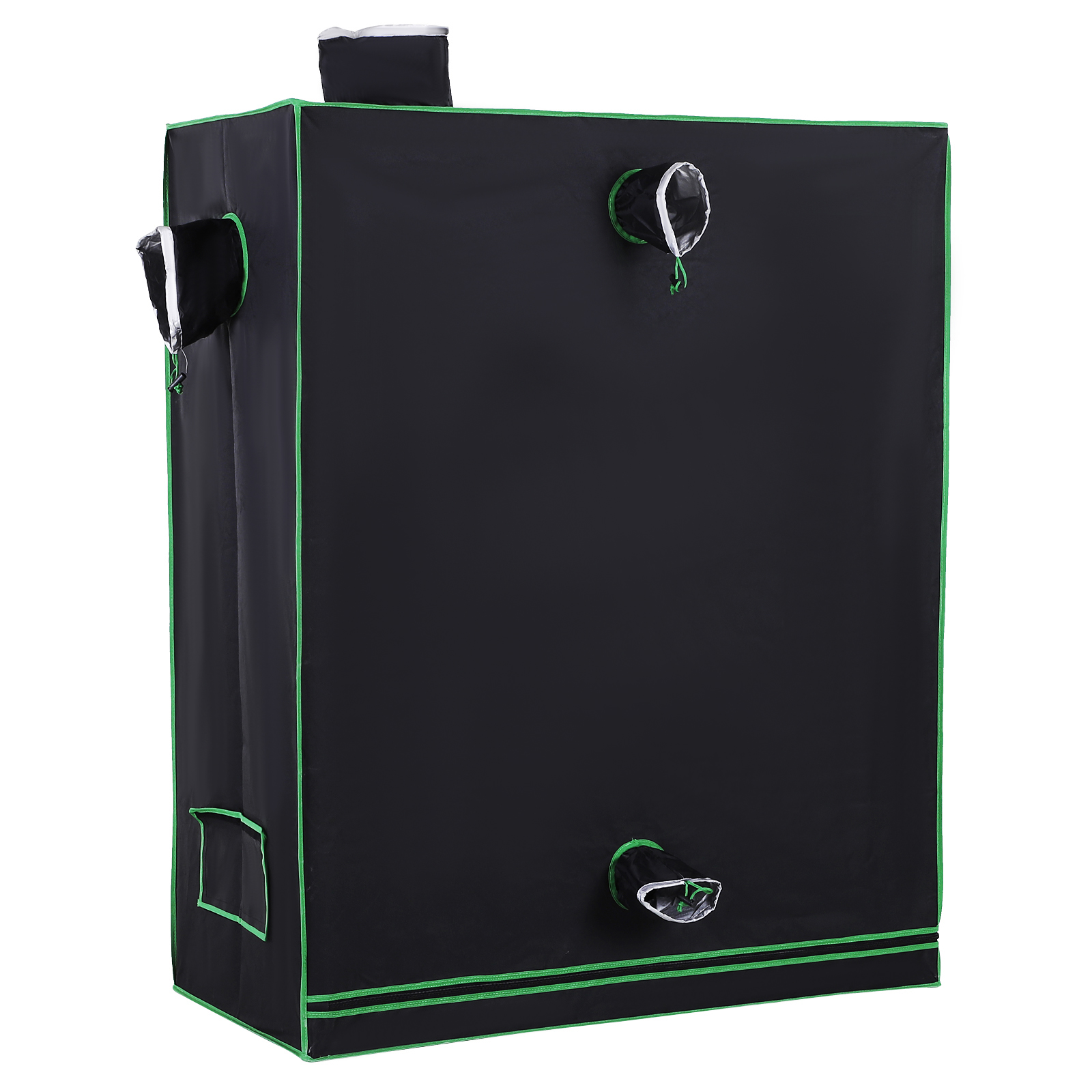 Outsunny Hydroponisches Gewächshaus aus 600D Oxford mit 3 einstellbaren Luftöffnungen und Fenster, Hydroponisches Gewächshaus für den Anbau mit Kabeldurchführung im Innenbereich, 120x60x150 cm, Schwarz Aosom