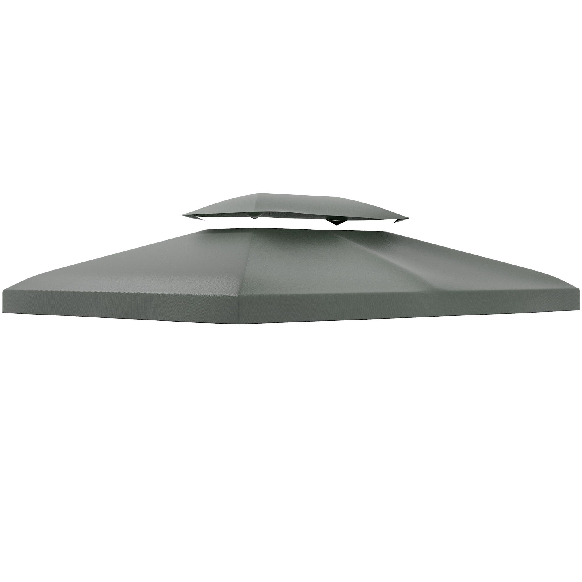 Outsunny Ersatzdach Pavillondach für Metallpavillon Gartenpavillon Partyzelt Gartenzelt Polyester 3x4m Dunkelgrau   Aosom