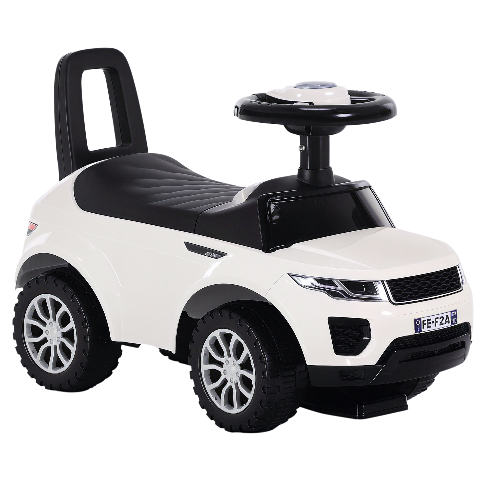 HOMCOM Kinderfahrzeug Rutschauto Lauflernhilfe mit Hupe Stauraum PP Weiß 62 x 28 x 41,5 cm   Aosom