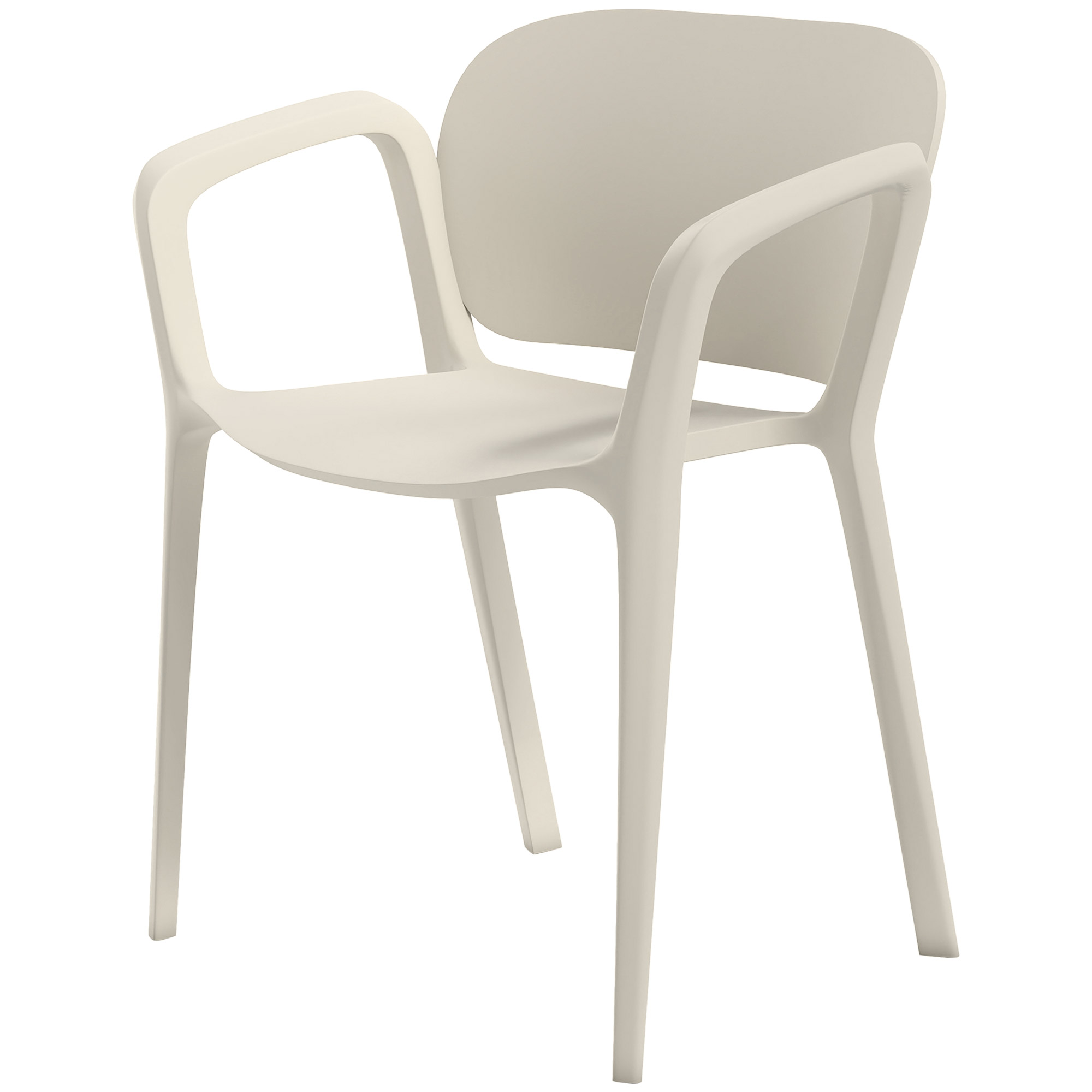 Outsunny Gartenstuhl 4er Set wetterfest Gartenstühle aus Kunststoff Stapelstuhl mit Armlehne Rückenlehne stapelbar Terrassenstuhl bis 120 kg belastbar Gartenmöbel für Hinterhof, Garten, Balkon Weiß   Aosom