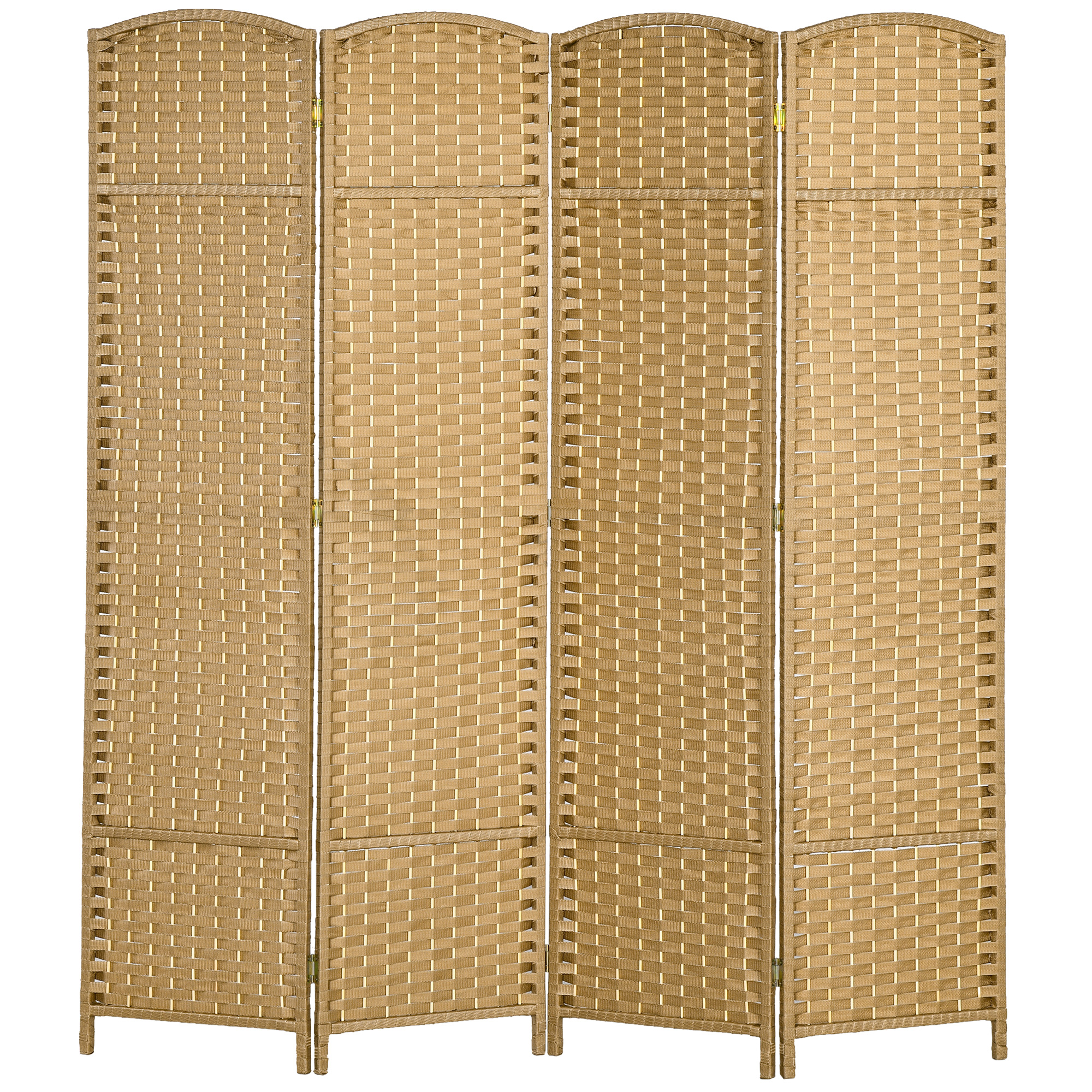 HOMCOM Paravent 4-teilig 160 x 170 cm Raumteiler Faltbar Trennwand aus Bambus, Sichtschutz Raumtrenner Stellwand für Wohnzimmer Natur   Aosom