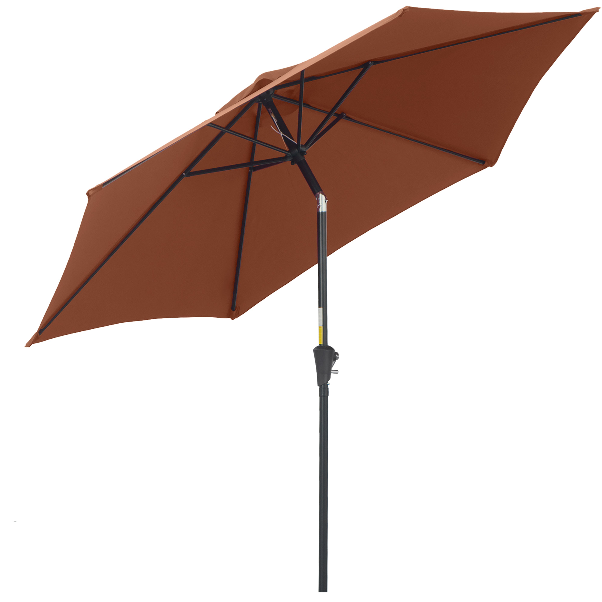 Outsunny Knickschirm Sonnenschirm mit Handkurbel 2,7 m Durchmesser Alu & 180g/m² Polyester in Braun, ideal für Garten & Terrasse   Aosom.de