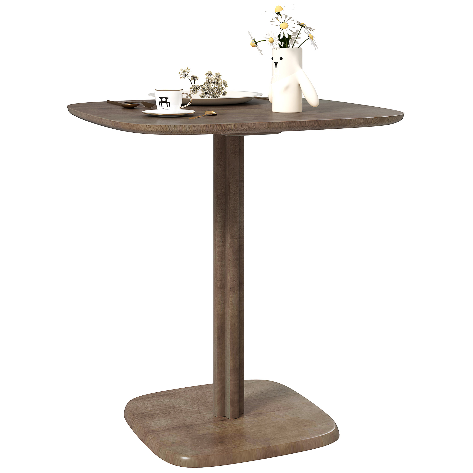 HOMCOM Esstisch für 4 Personen, moderner Küchentisch mit Holzoptik, 70 x 70 cm, braun   Aosom