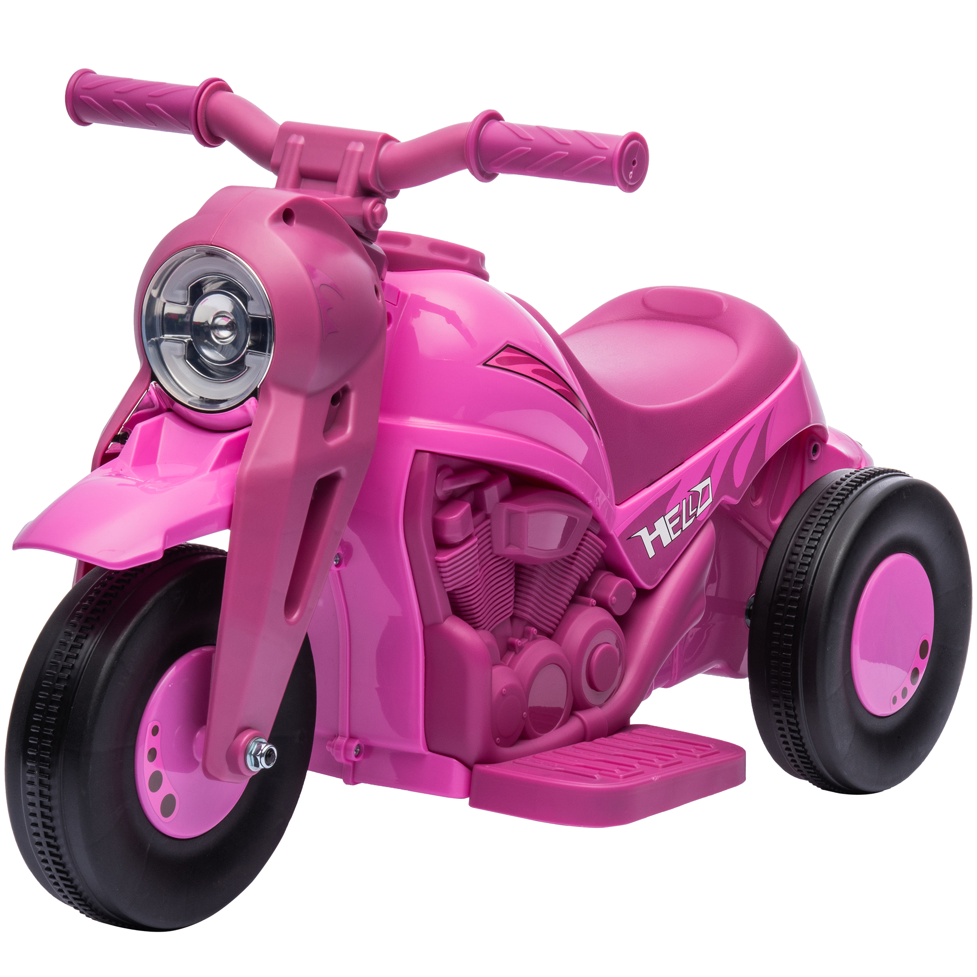 AIYAPLAY Elektrisches Kinder-Motorrad, 3 Räder, 6 V, 3 km/h, Elektroauto für Kinder mit Blasenfunktion, Licht- und Soundeffekten, Kinder-Motorrad von 2-5 Jahren, max. Belastung 30 kg, rosa   Aosom