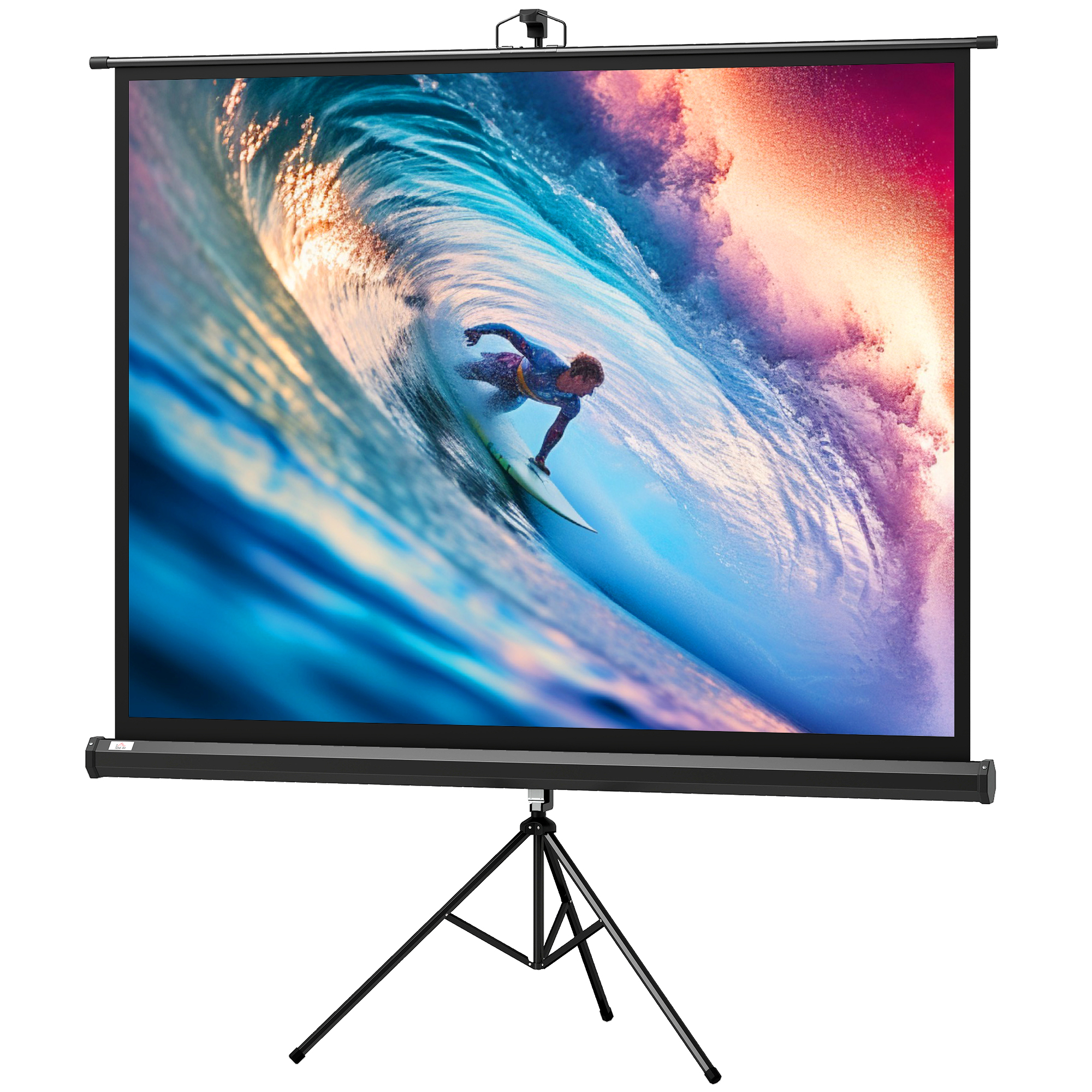 HOMCOM Projektorleinwand 84 Zoll mit höhenverstellbarem Stativ, 4K HD 4:3 Leinwand ideal für Heimkino, Innen- und Außenfilme   Aosom