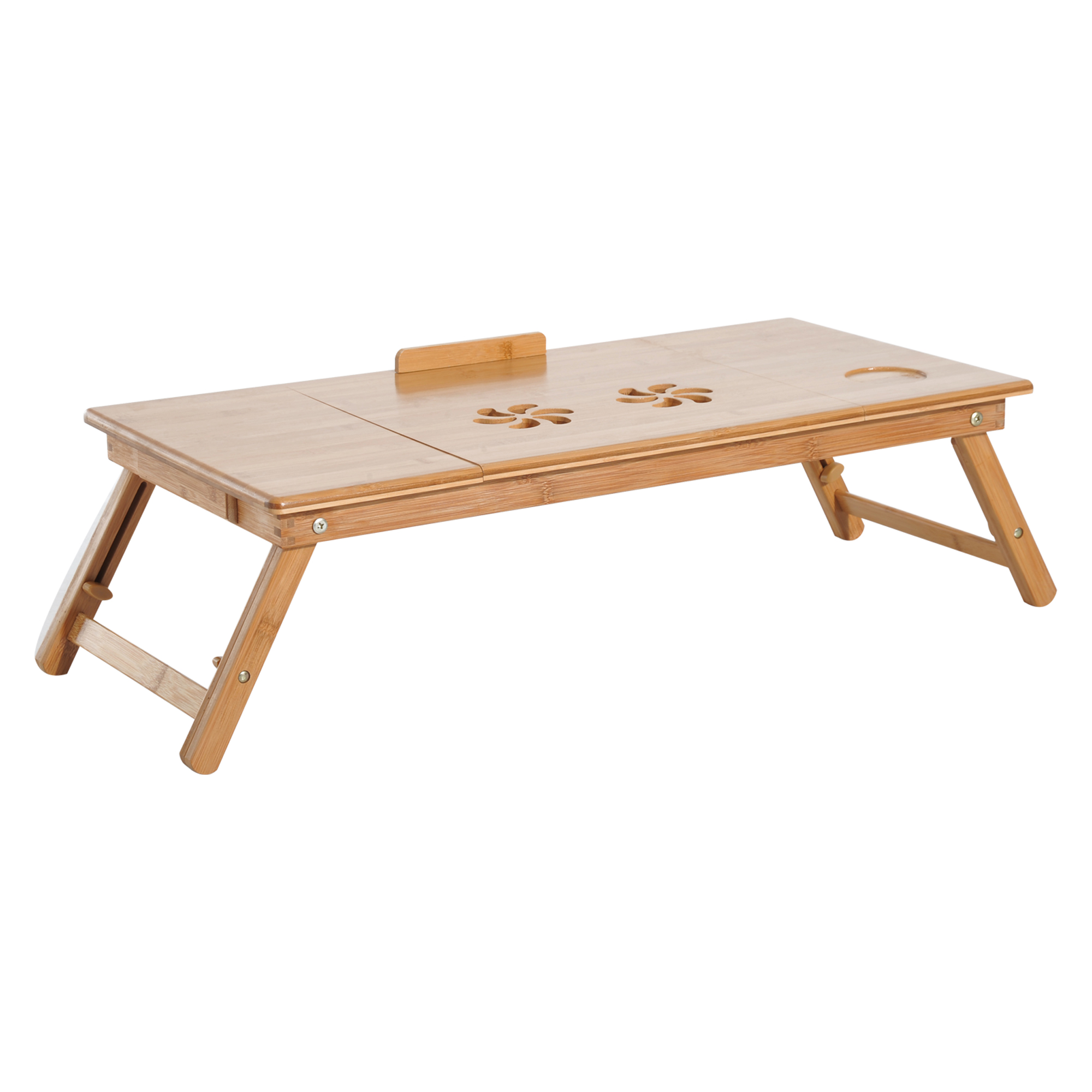 HOMCOM Frühstückstisch im Bett, Faltbarer Bett-PC-Tisch, PC-Ständer für Schlafzimmer, Verstellbar, Neigbar, Schublade, Klappbeine, 72x35x22-30, Farbe Holz   Aosom